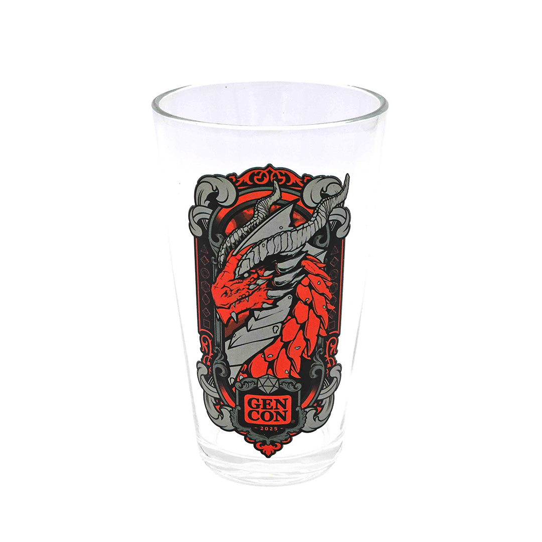 Gen Con 2025 x Hydro74 Genevieve Emblem Pint Glass | Rollacrit