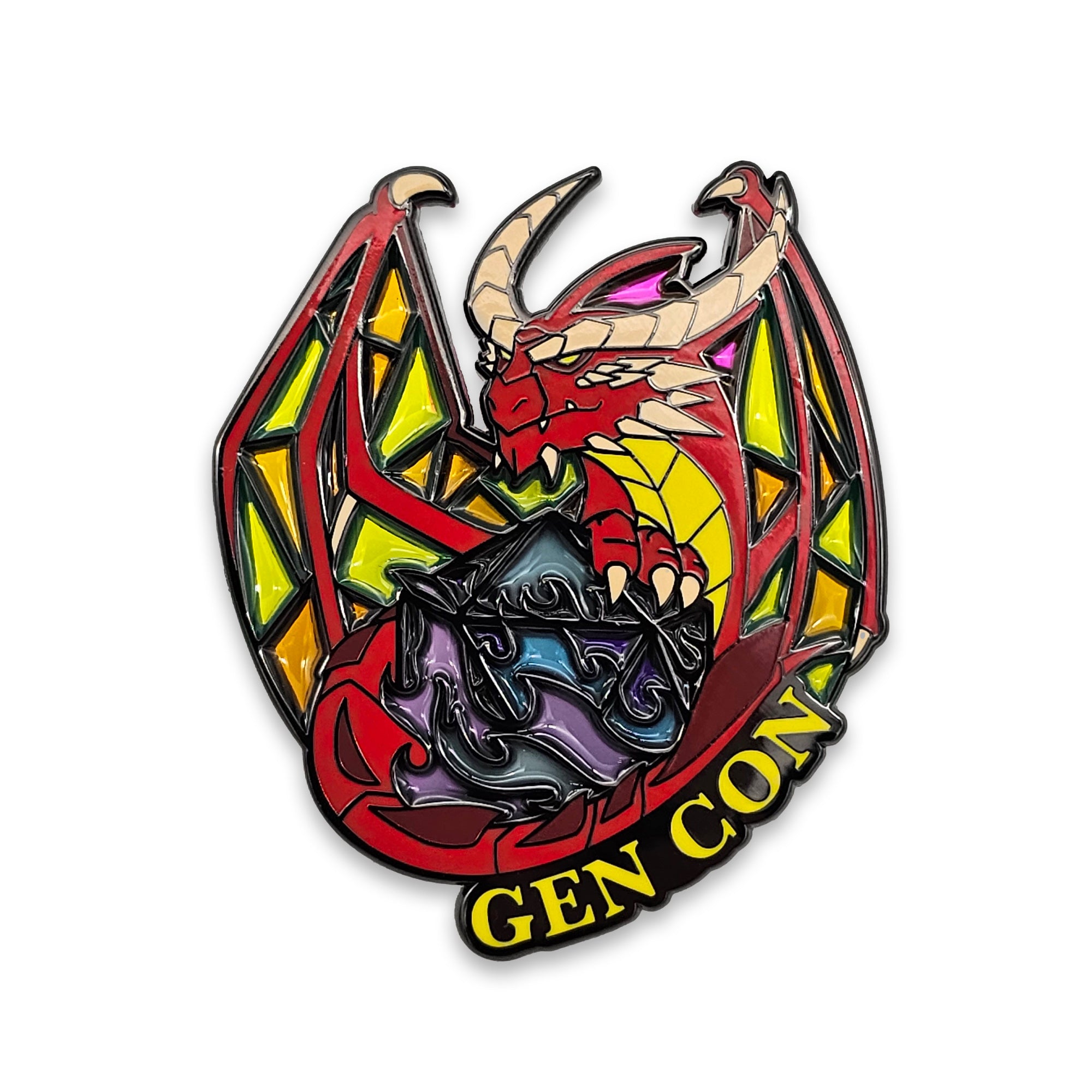 Gen Con 2023 Stained Glass Pin
