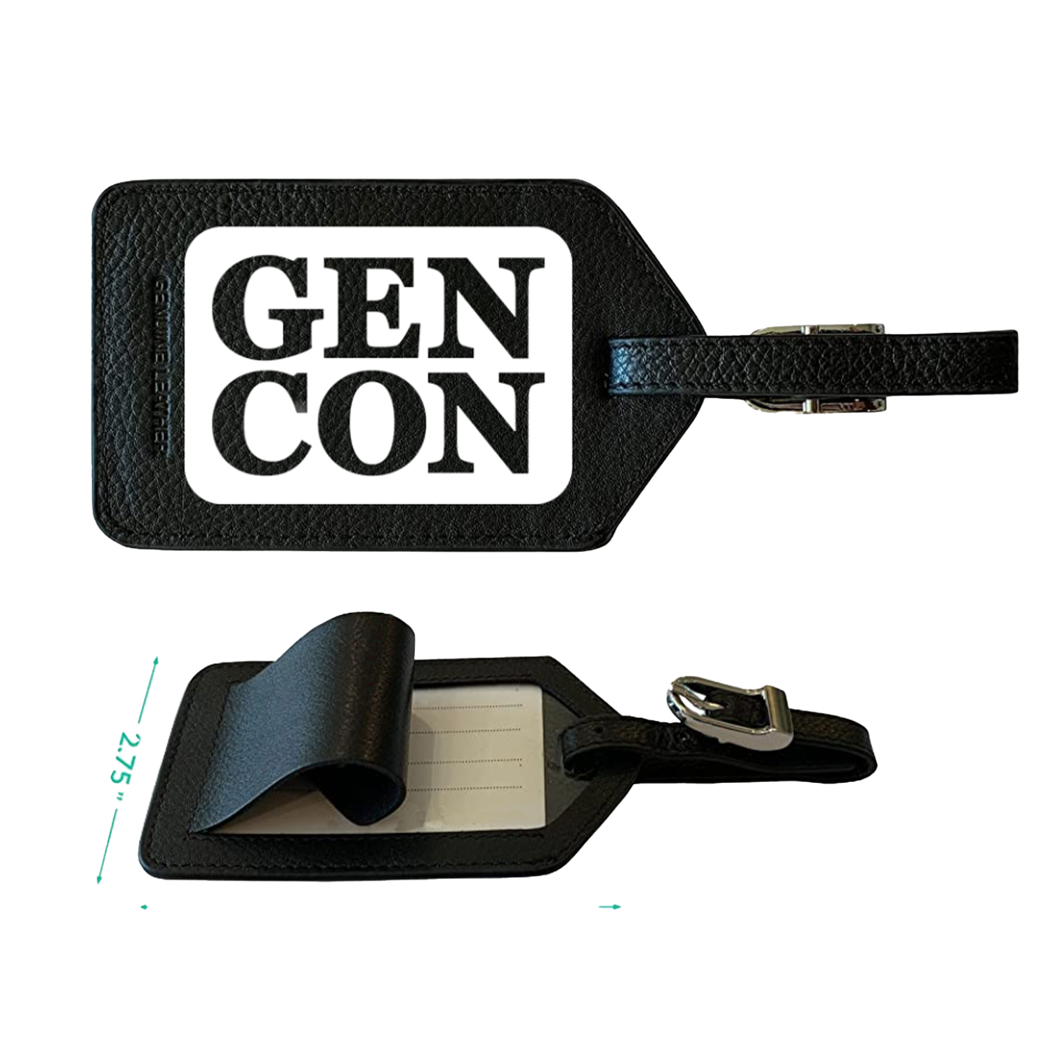 Gen Con Black Faux Leather Luggage Tag | Rollacrit