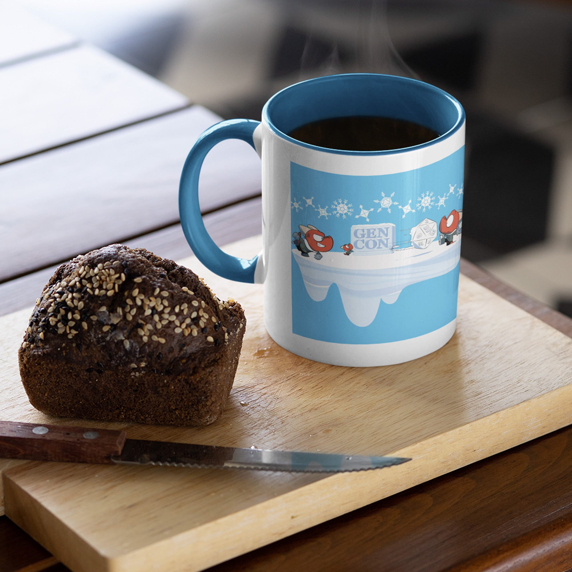 Gen Con Kobold Snowball Fight Blue Mug | Rollacrit