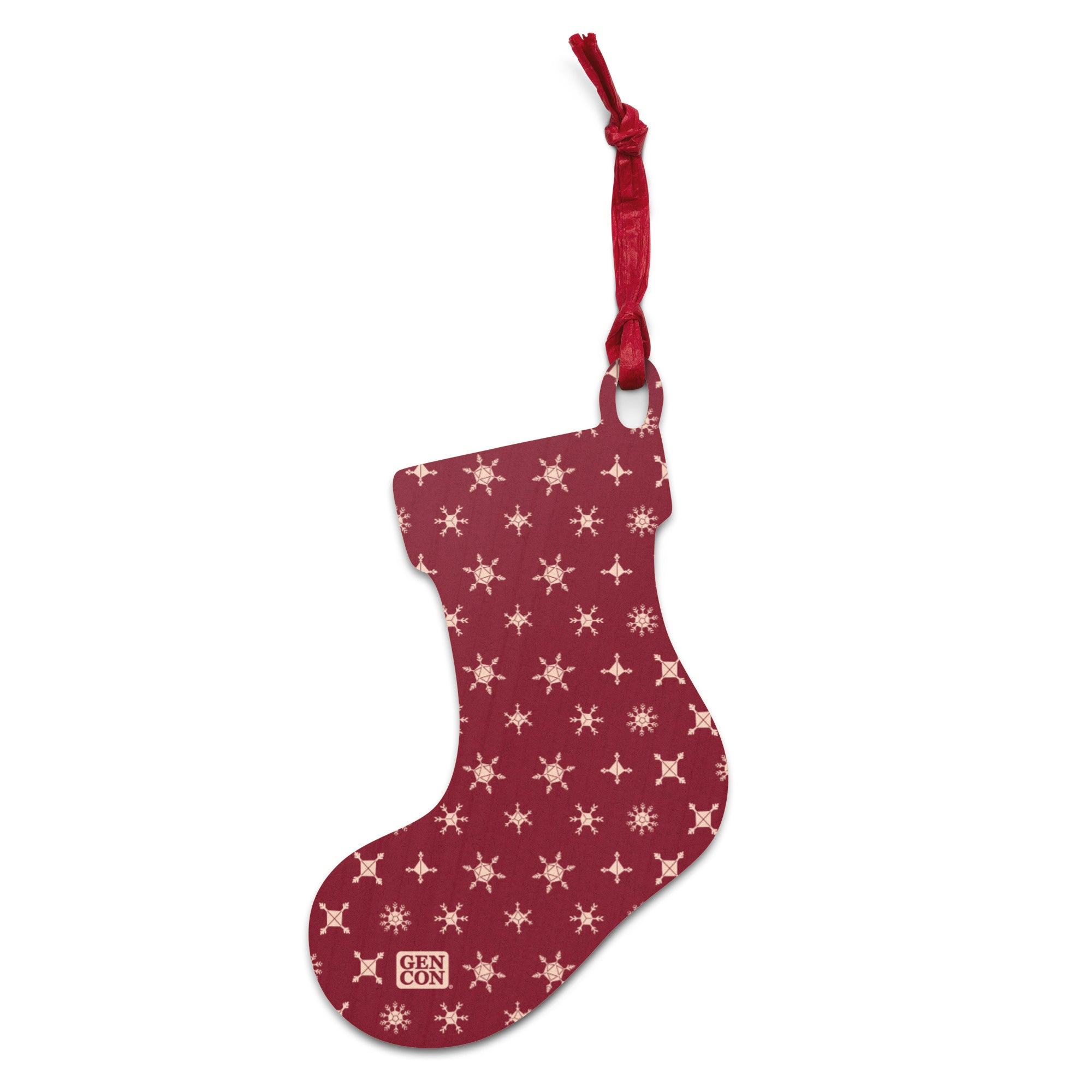 Gen Con Dice Snowflake Wooden Stocking Ornament Magnet | Rollacrit