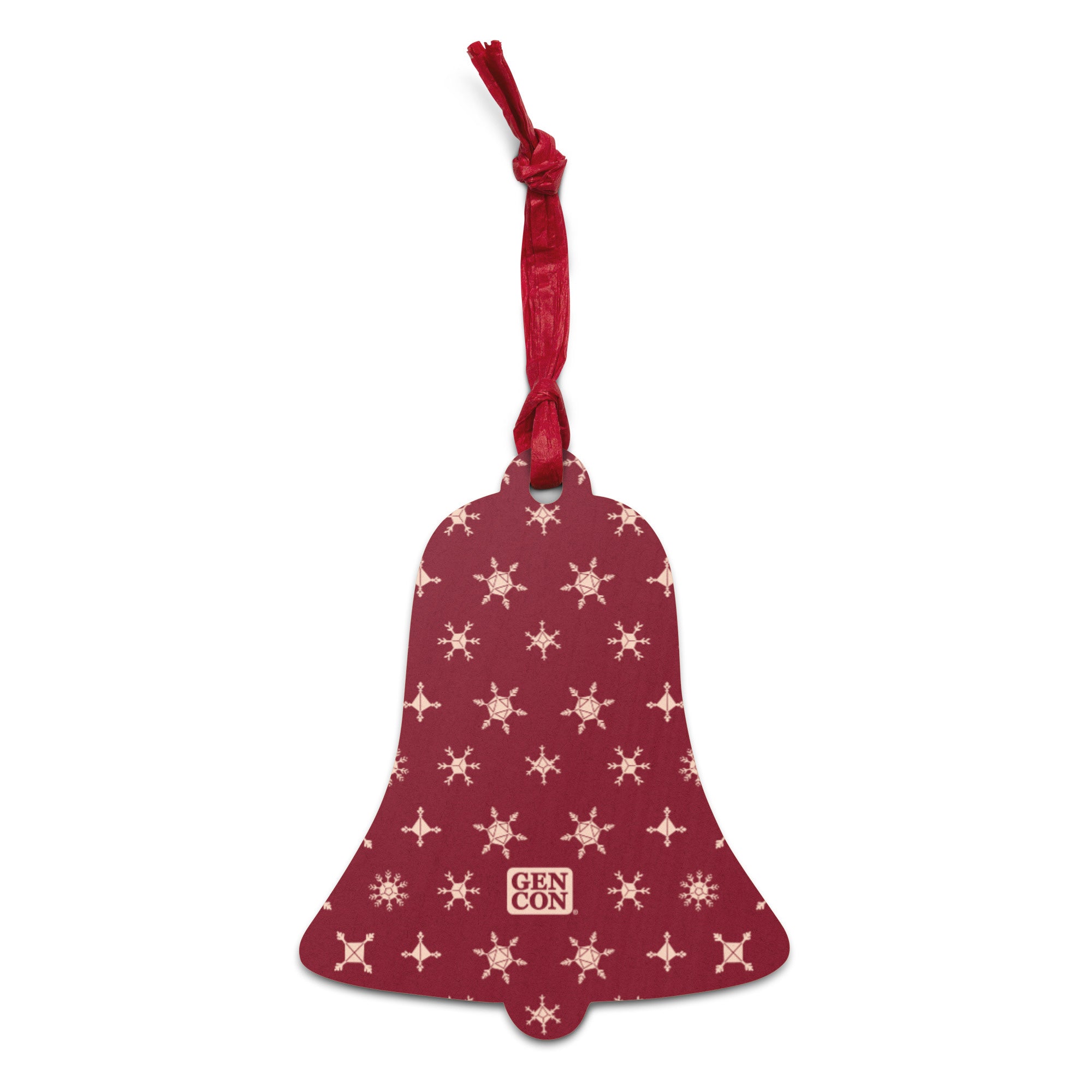 Gen Con Dice Snowflake Wooden Bell Ornament Magnet | Rollacrit