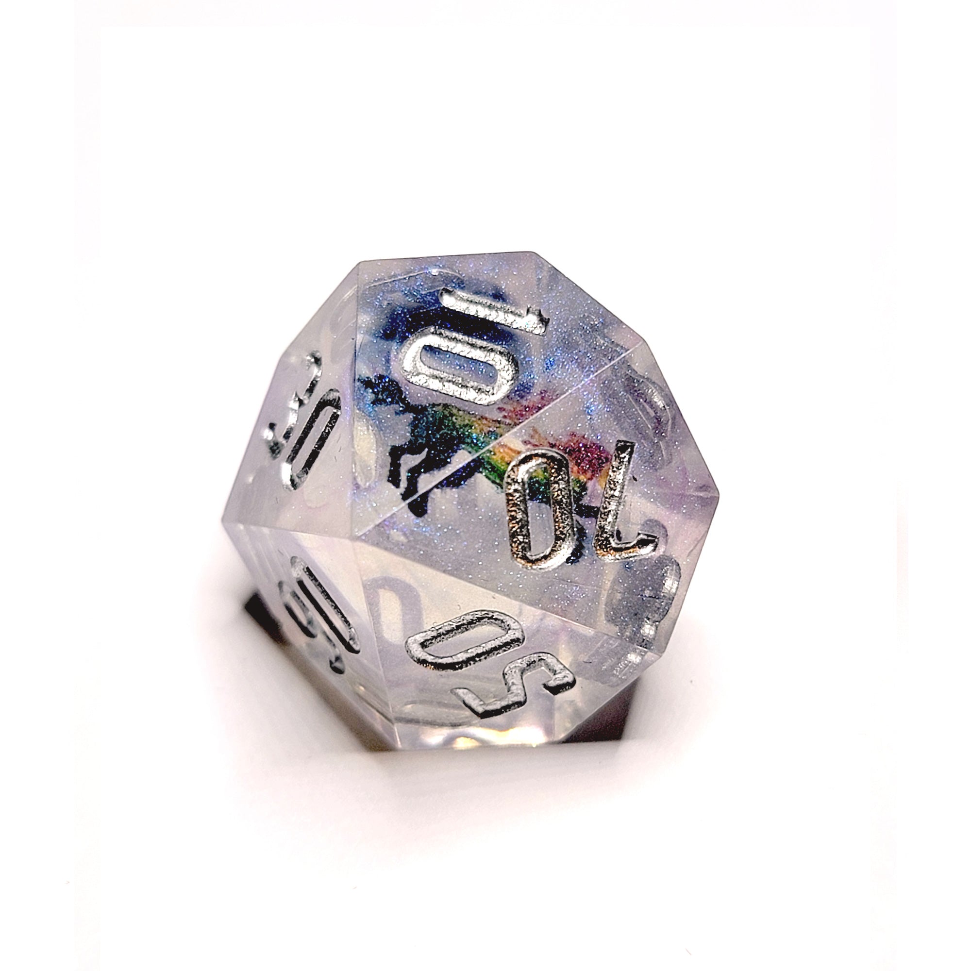 Galactic Unicorn Sharp Edge Resin 7pc Dice Set | Rollacrit