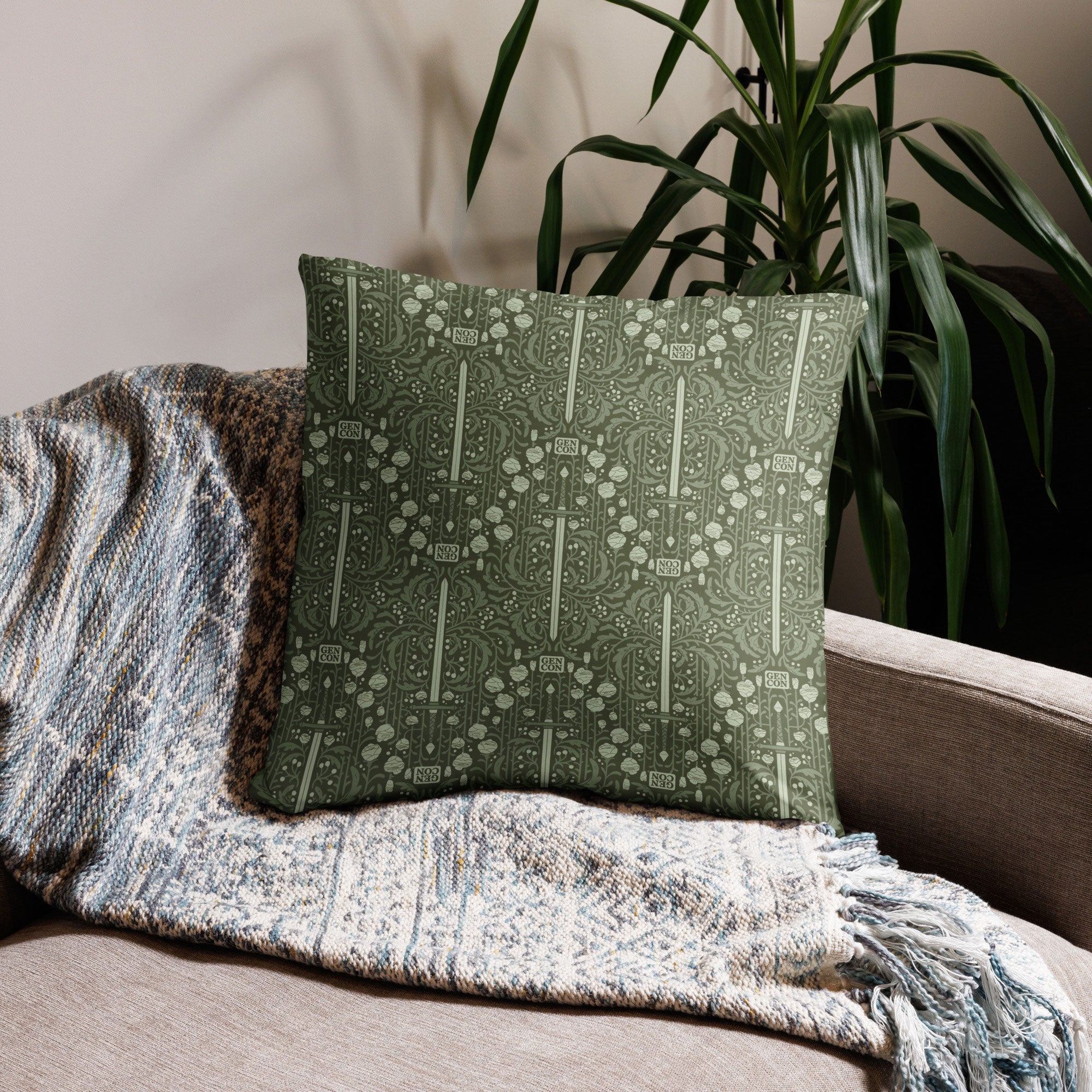 Gen Con Floral Sword Pattern Pillow | Rollacrit