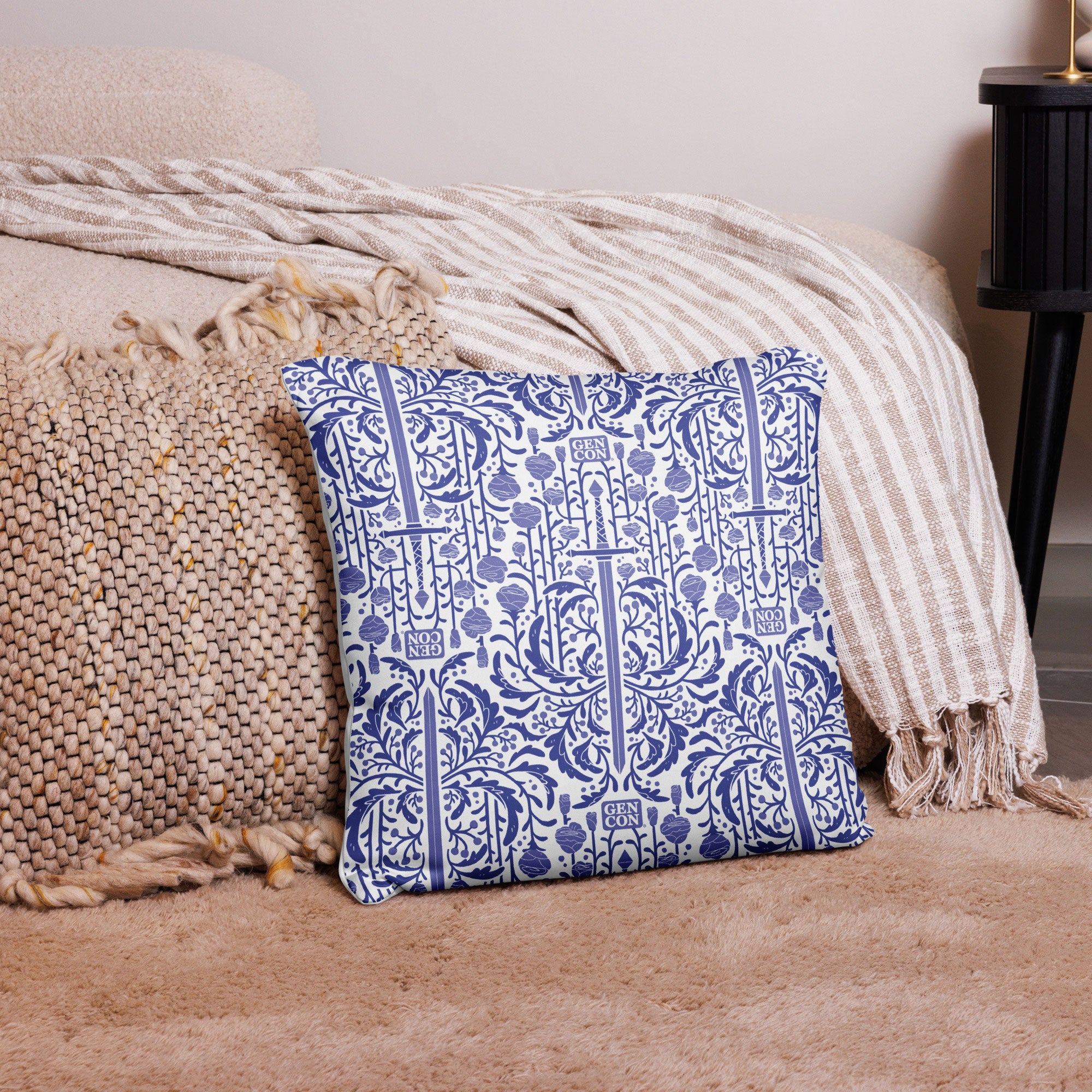 Gen Con Floral Sword Pattern Pillow | Rollacrit