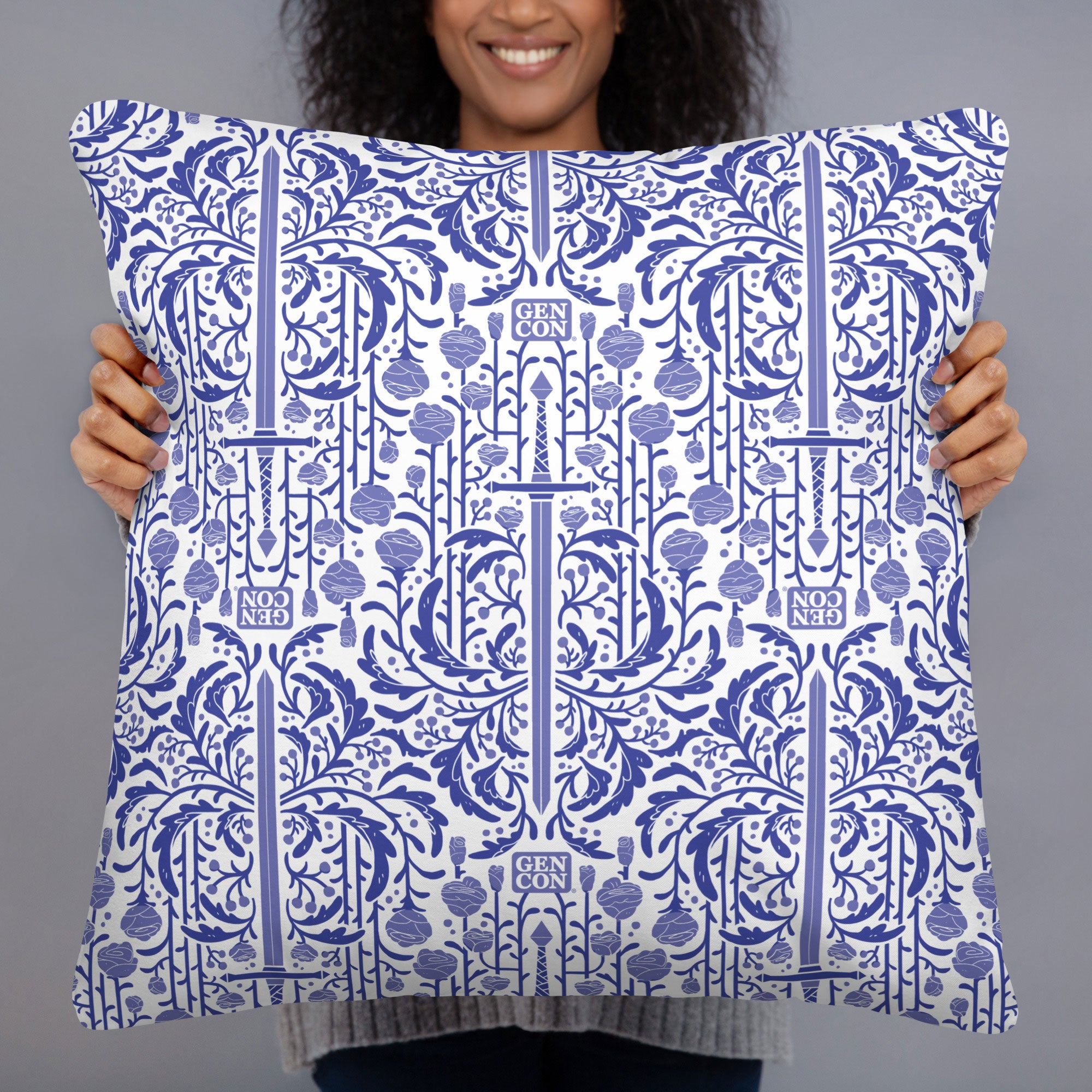 Gen Con Floral Sword Pattern Pillow | Rollacrit