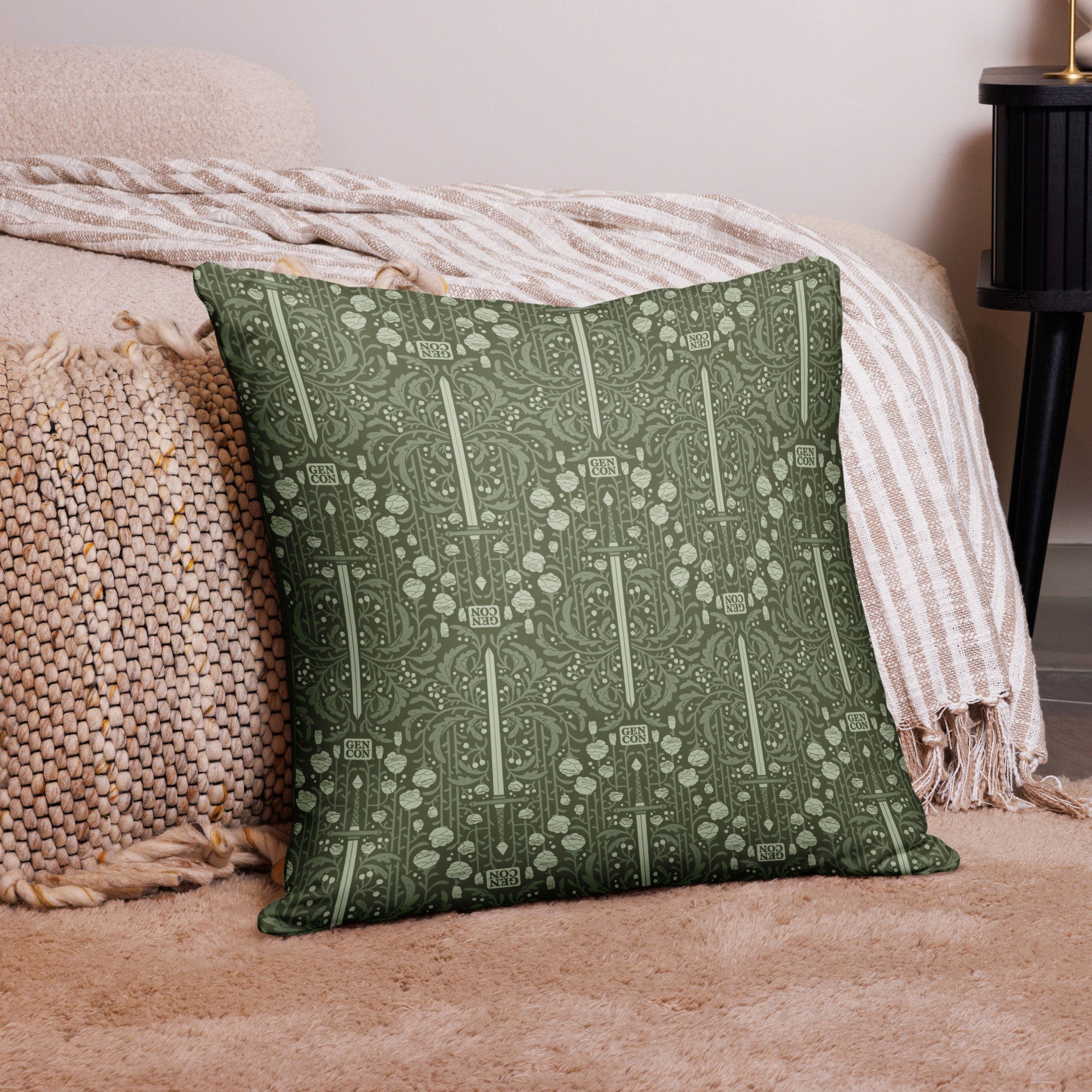 Gen Con Floral Sword Pattern Pillow | Rollacrit