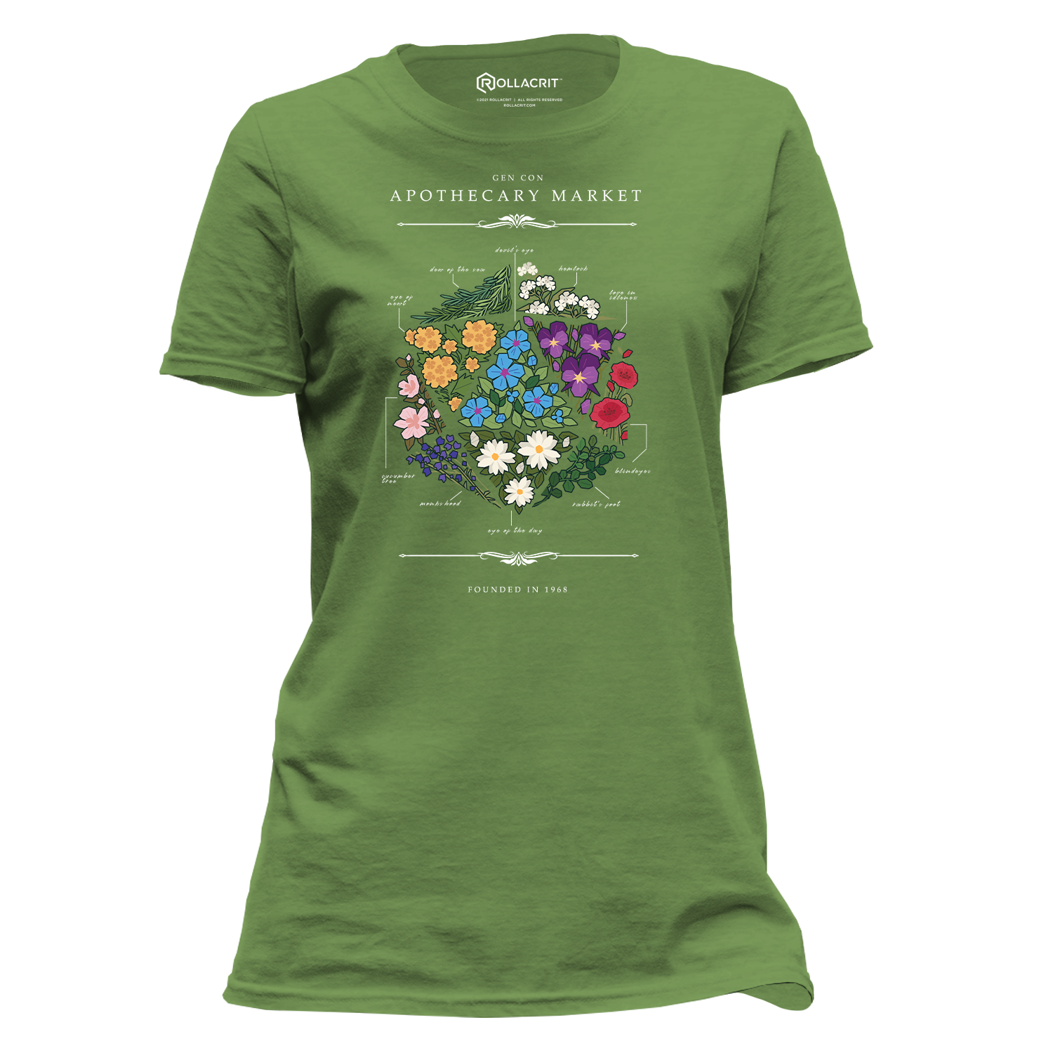 Gen Con Floral d20 Femme T-Shirt | Rollacrit