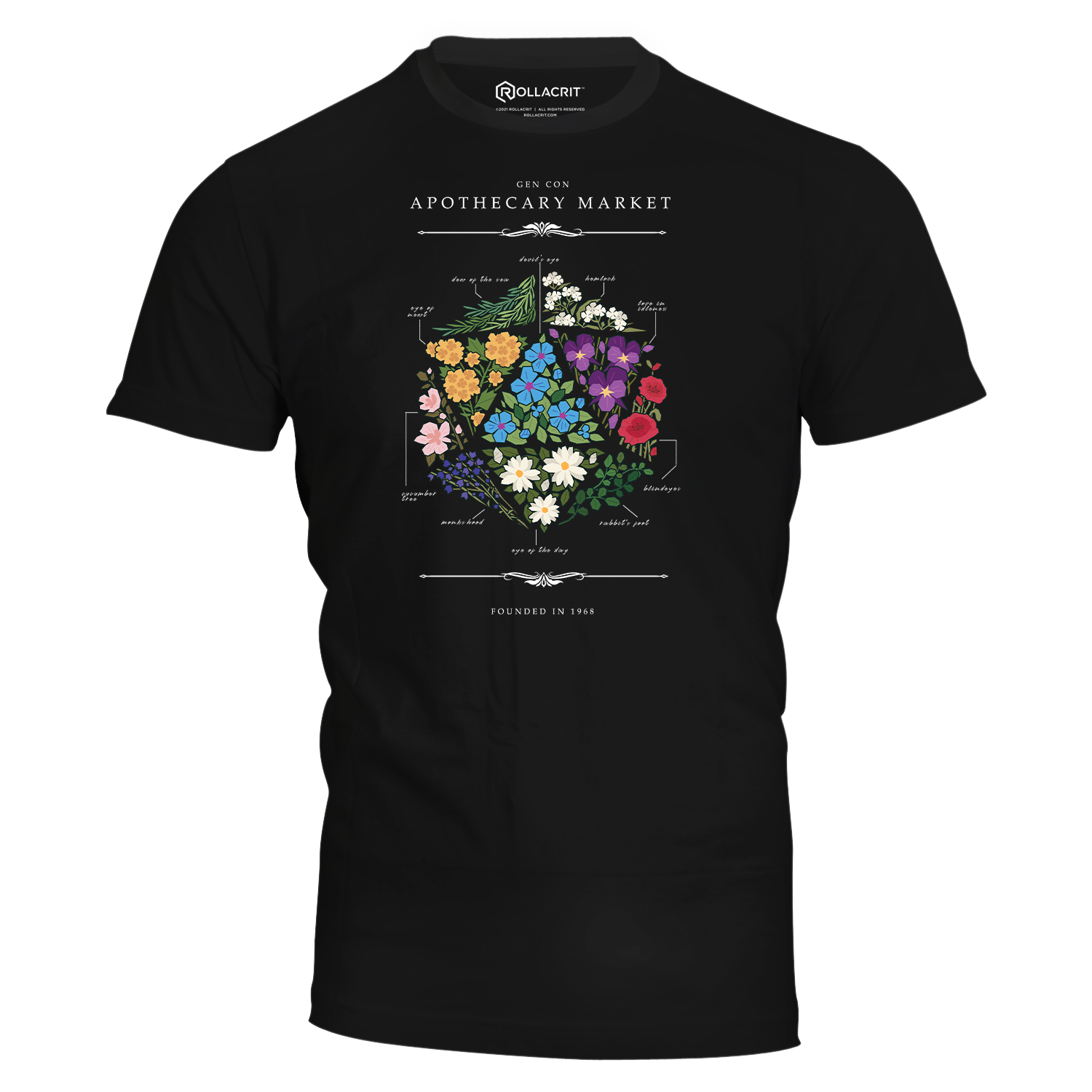 Gen Con Floral d20 T-Shirt | Rollacrit