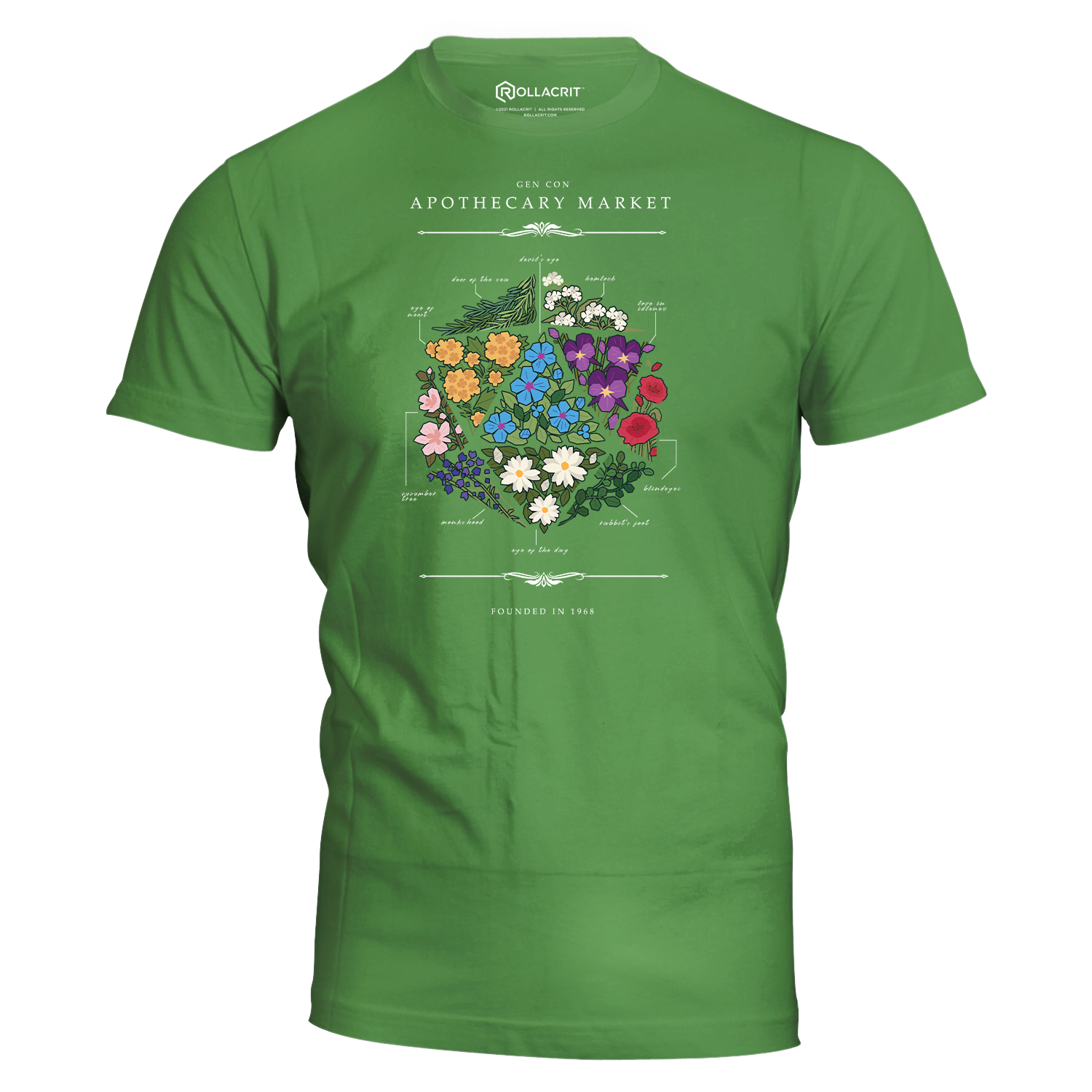Gen Con Floral d20 T-Shirt | Rollacrit