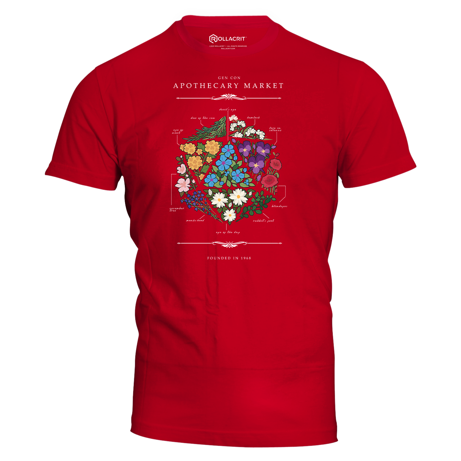 Gen Con Floral d20 T-Shirt | Rollacrit