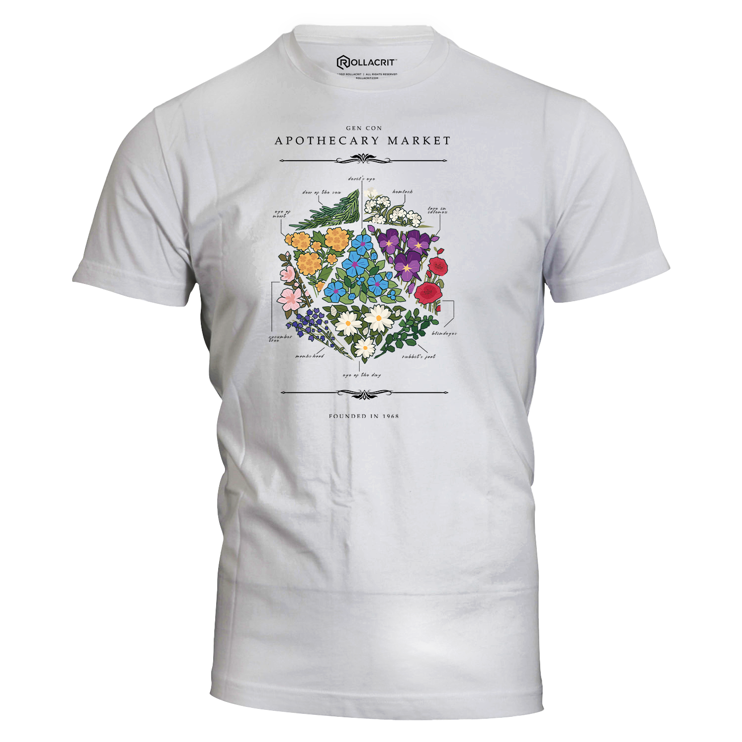 Gen Con Floral d20 T-Shirt | Rollacrit