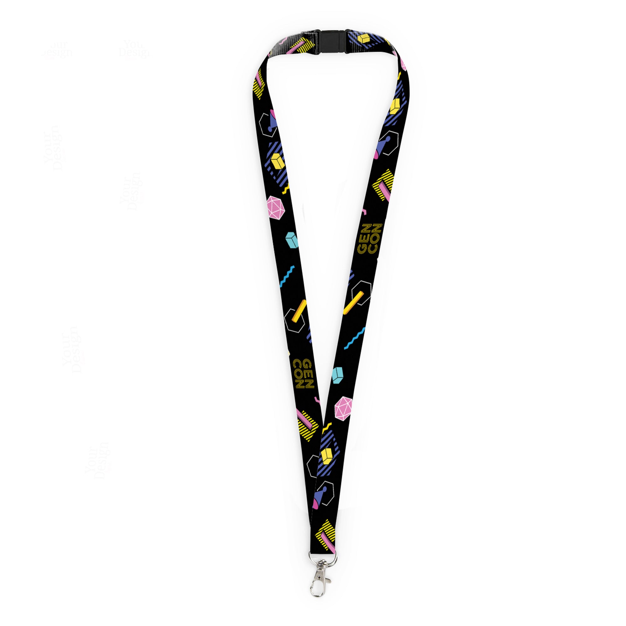 Gen Con Neon Arcade Vibes Lanyard | Rollacrit