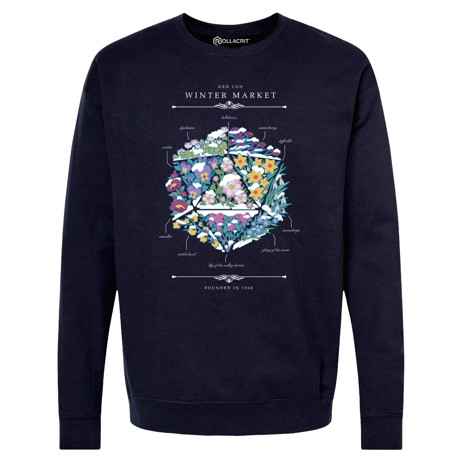Gen Con Winter Floral d20 Sweatshirt | Rollacrit