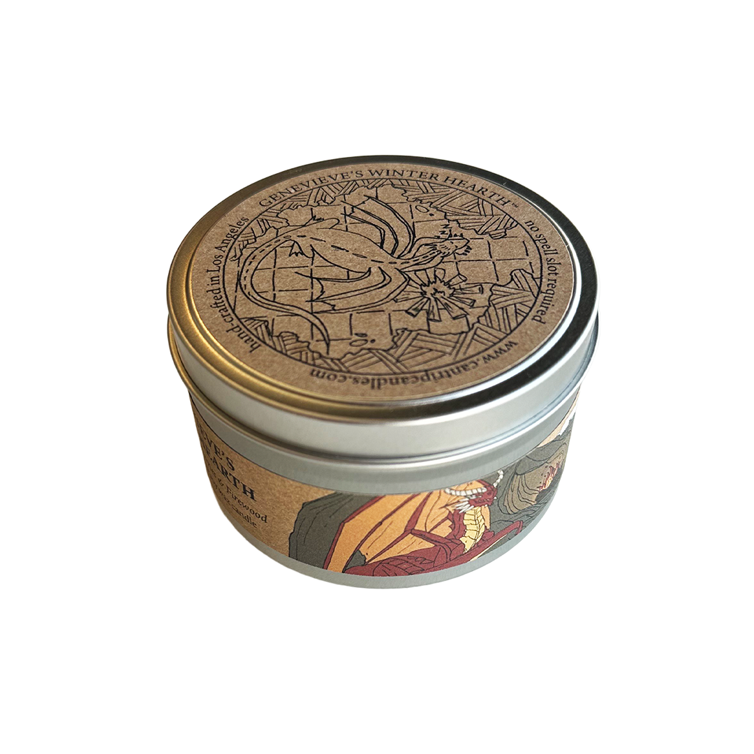 Gen Con x Cantrip Candles Genevieve's Winter Hearth Candle | Rollacrit