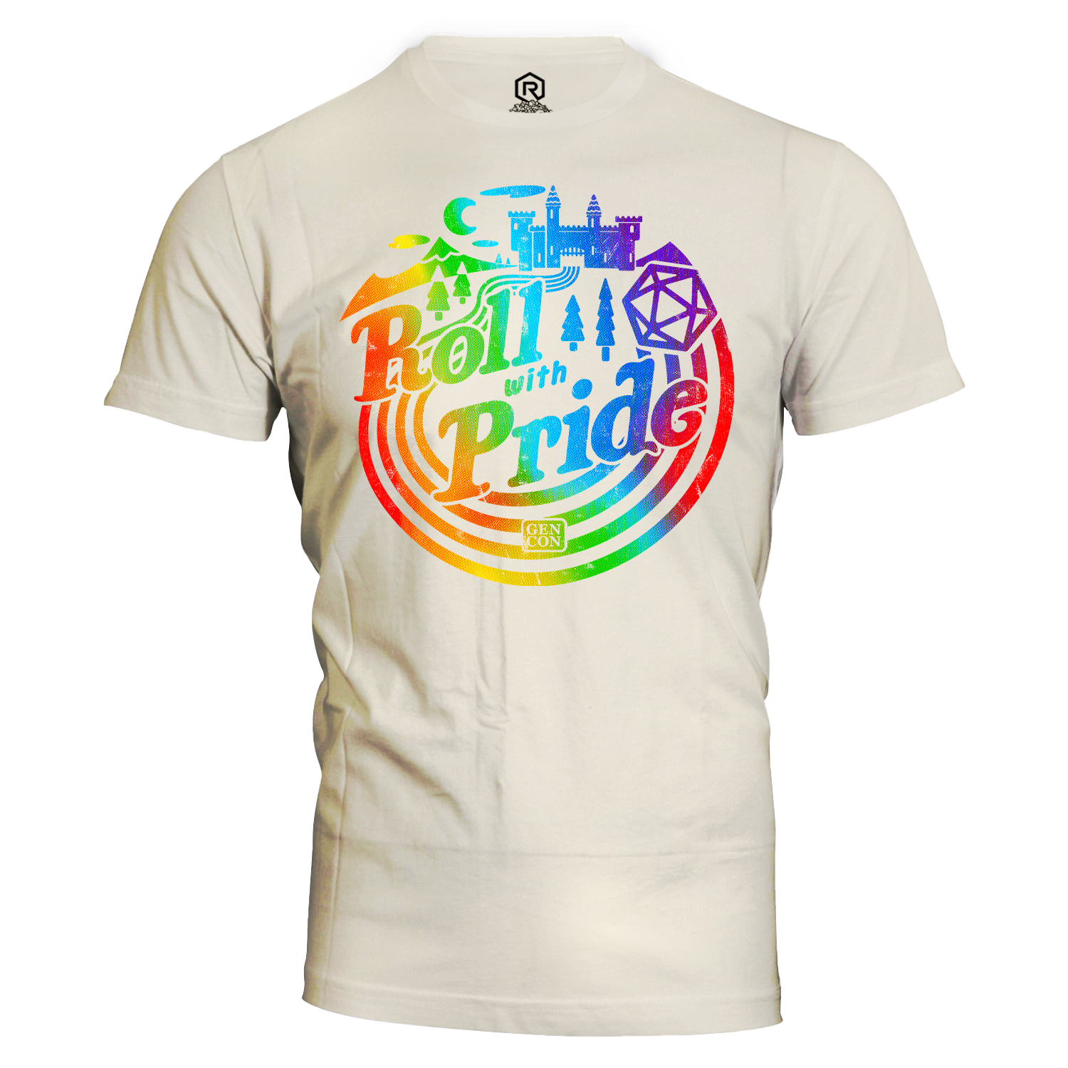 Gen Con 2024 Roll With Pride T-Shirt Rollacrit