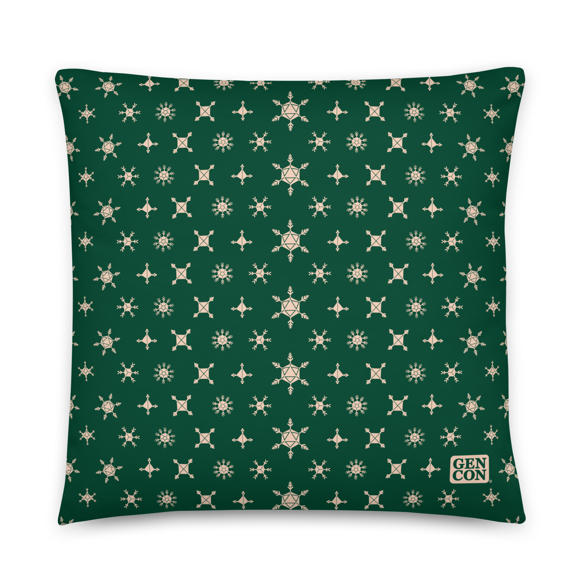 Gen Con Dice Snowflake Green Pillow | Rollacrit