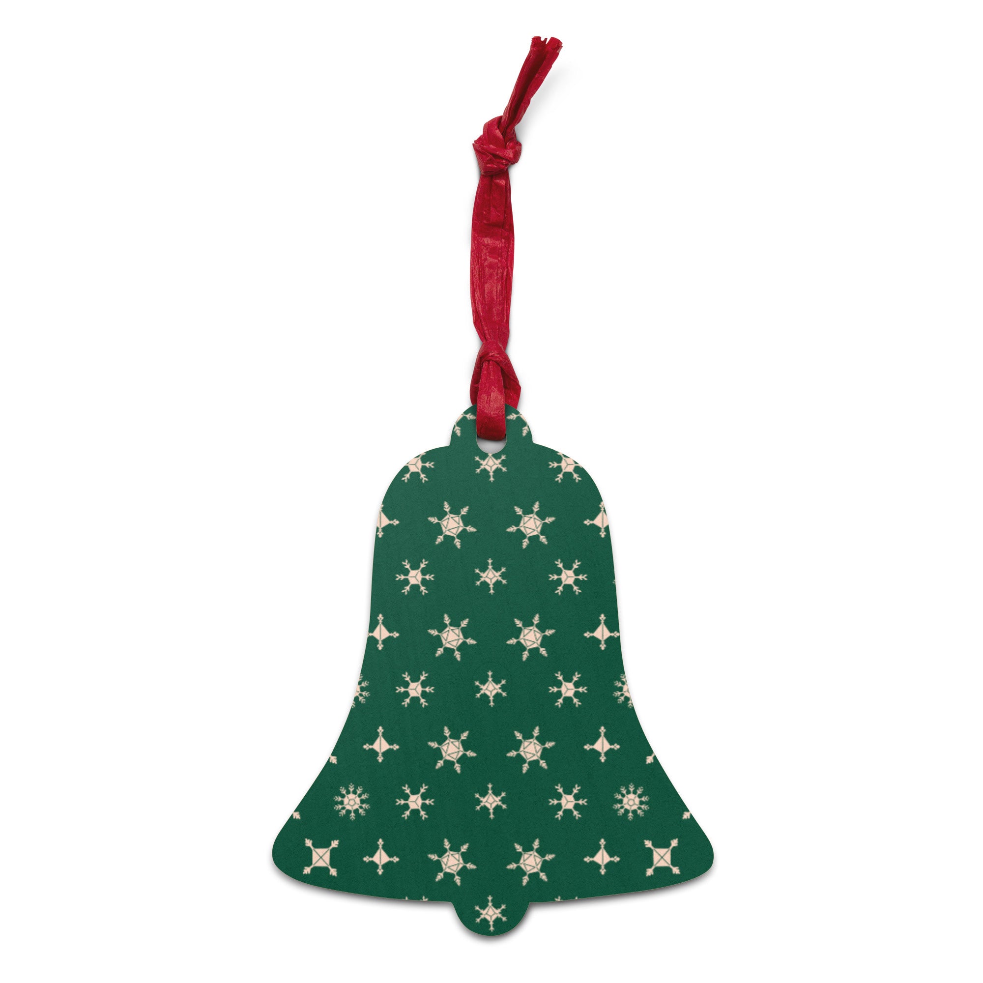 Gen Con Dice Snowflake Wooden Bell Ornament Magnet | Rollacrit