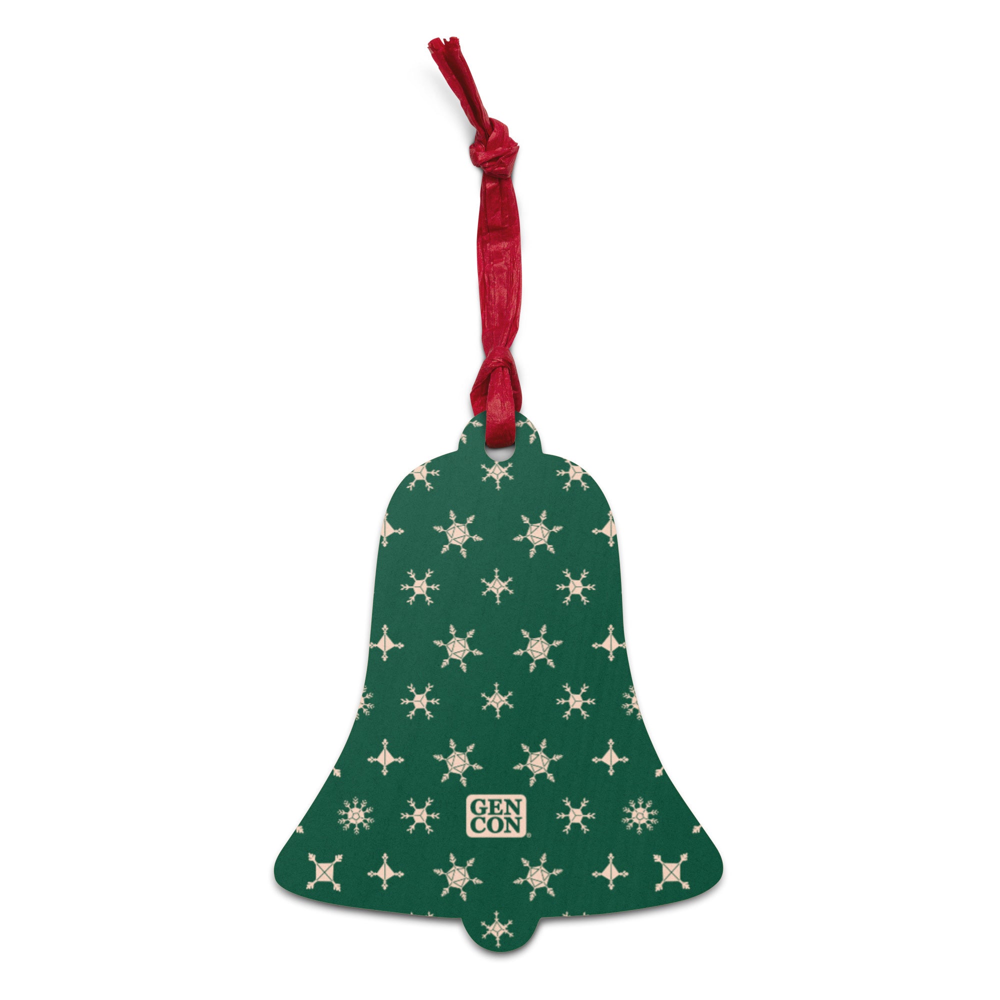 Gen Con Dice Snowflake Wooden Bell Ornament Magnet | Rollacrit