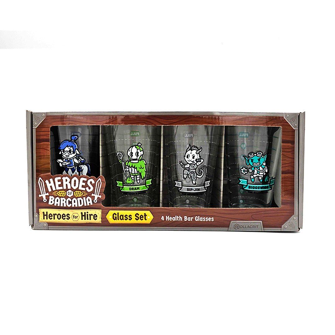 Heroes of Barcadia: Heroes for Hire Pint Glass Set | Rollacrit