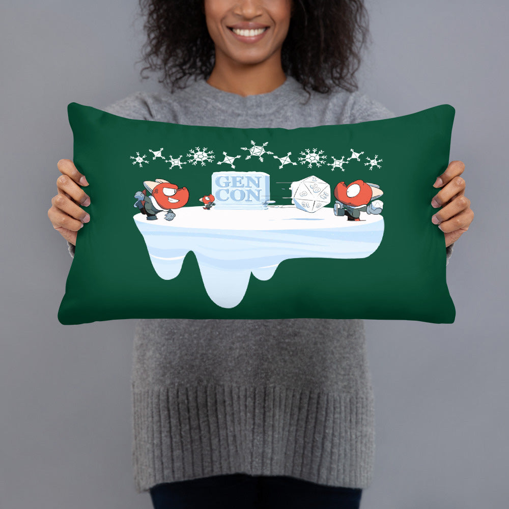 Gen Con Kobold Snowball Fight Green Pillow | Rollacrit