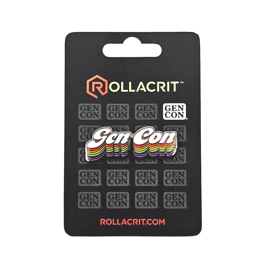 Retro Rainbow Pride Gen Con 2025 Pin | Rollacrit