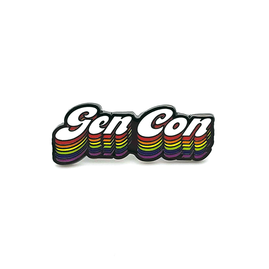 Retro Rainbow Pride Gen Con 2025 Pin | Rollacrit