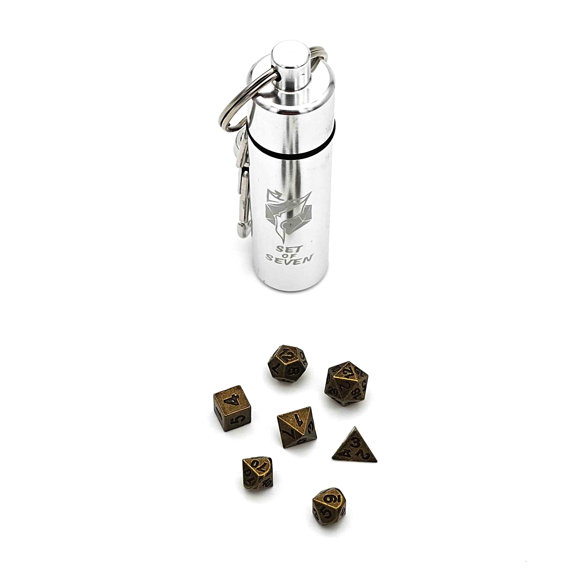 Spell Component Keychain With Tiny 7pc Dice Set | Rollacrit