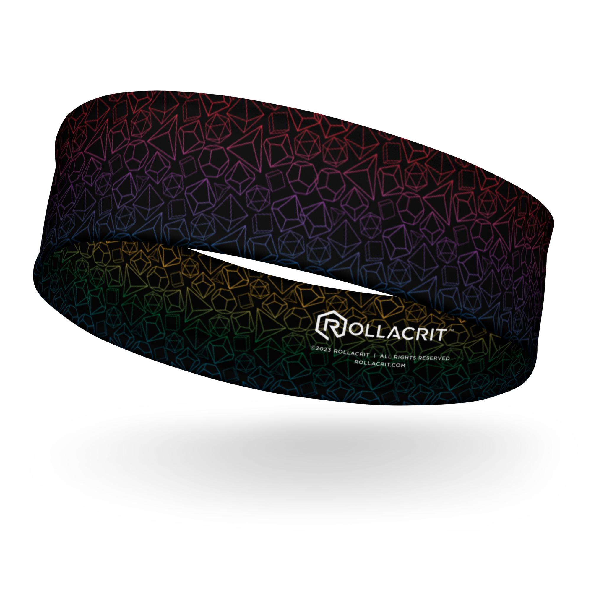 Gen Con Rainbow Dice Pattern Headband | Rollacrit