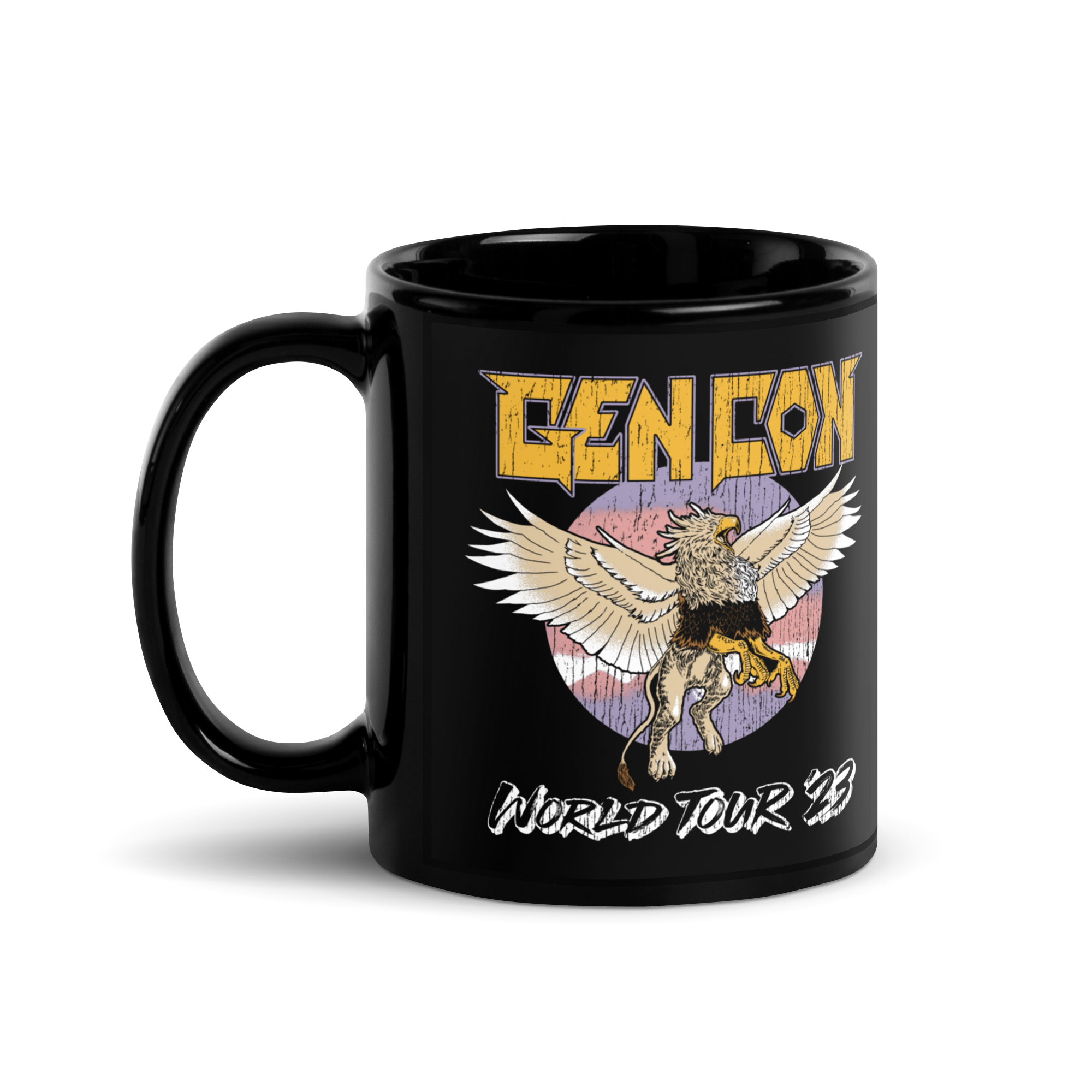 Gen Con World Tour Griffin Black Glossy Mug | Rollacrit