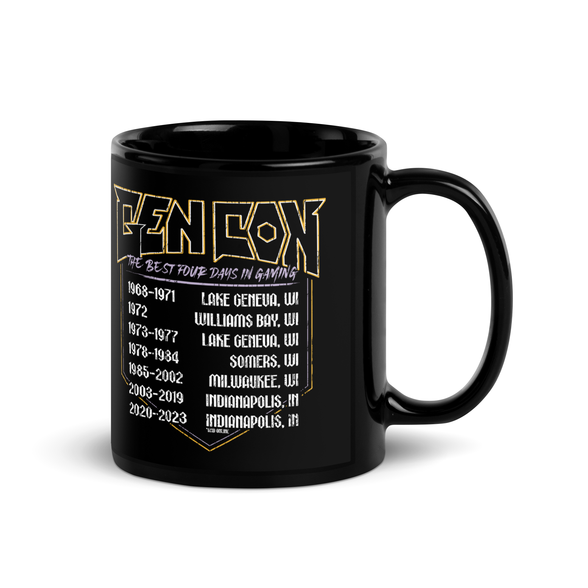 Gen Con World Tour Griffin Black Glossy Mug | Rollacrit