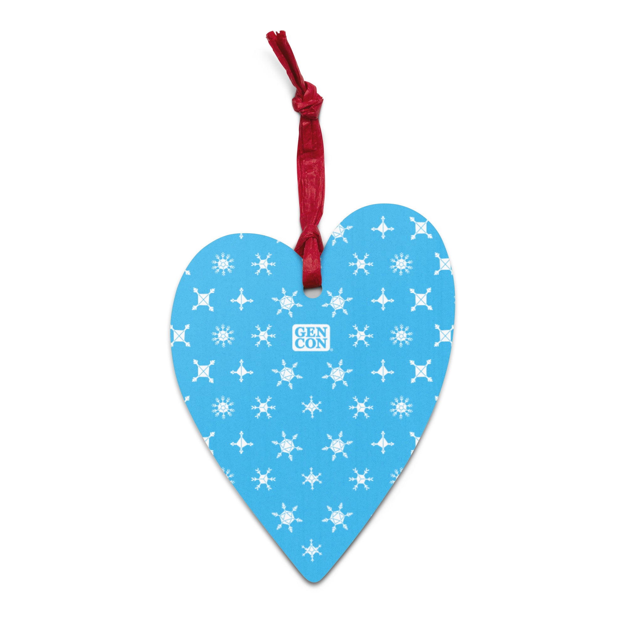 Gen Con Dice Snowflake Wooden Heart Ornament Magnet | Rollacrit