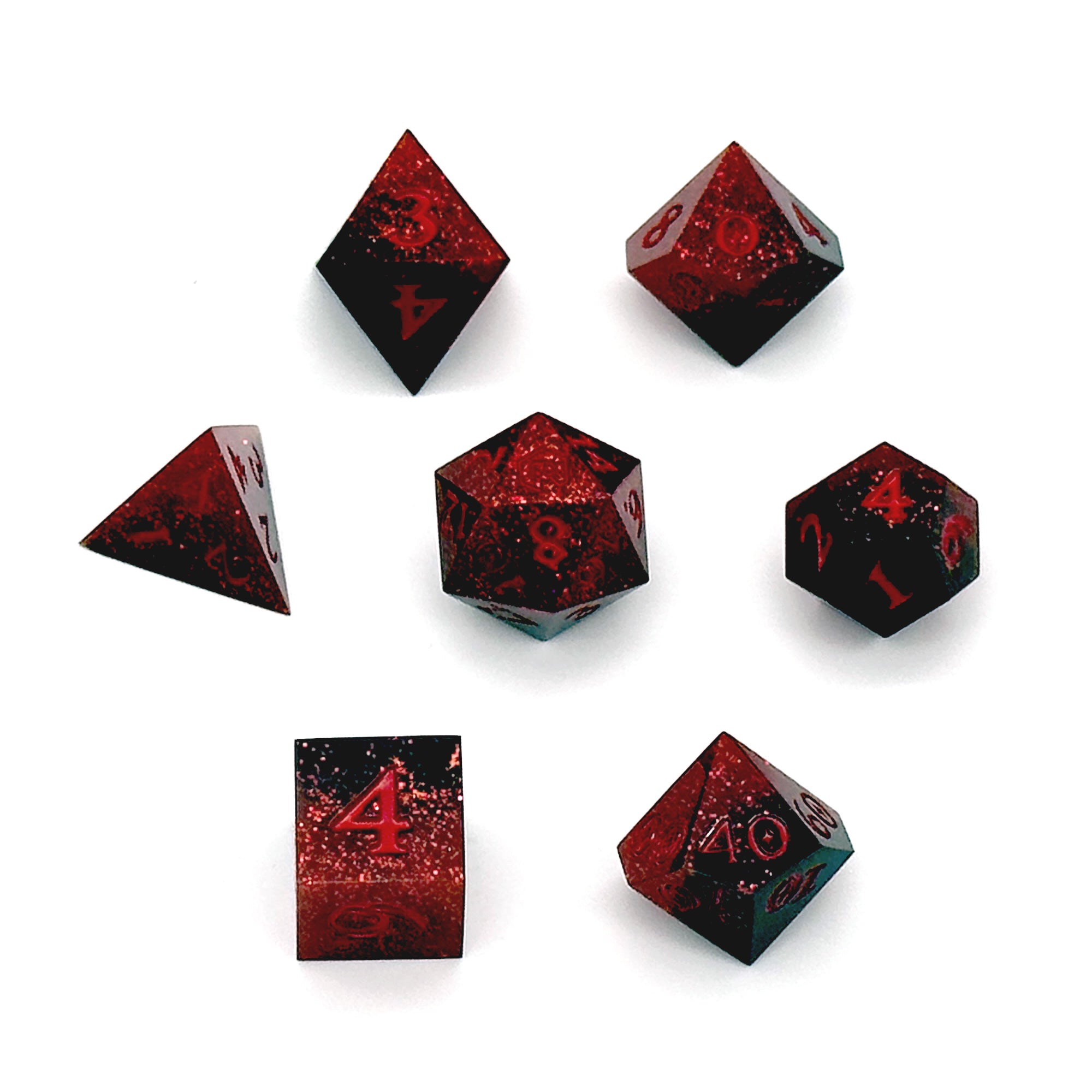 Blood Hunter Custom Sharp Edge Resin 7pc Dice Set | Rollacrit