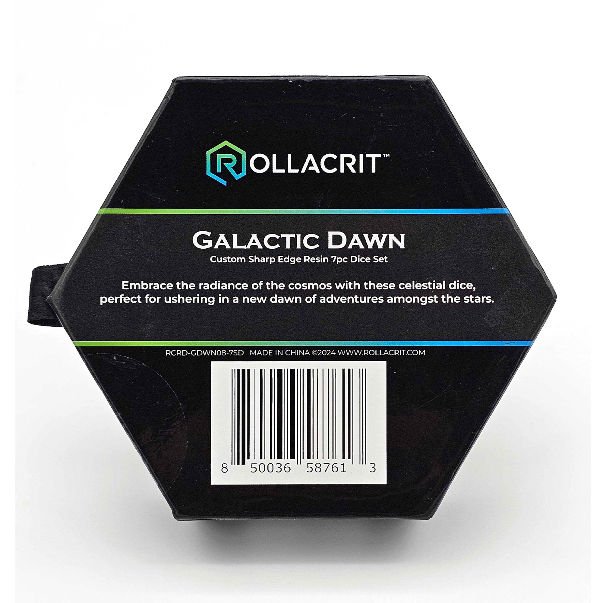 Galactic Dawn Custom Sharp Edge Resin 7pc Dice Set | Rollacrit