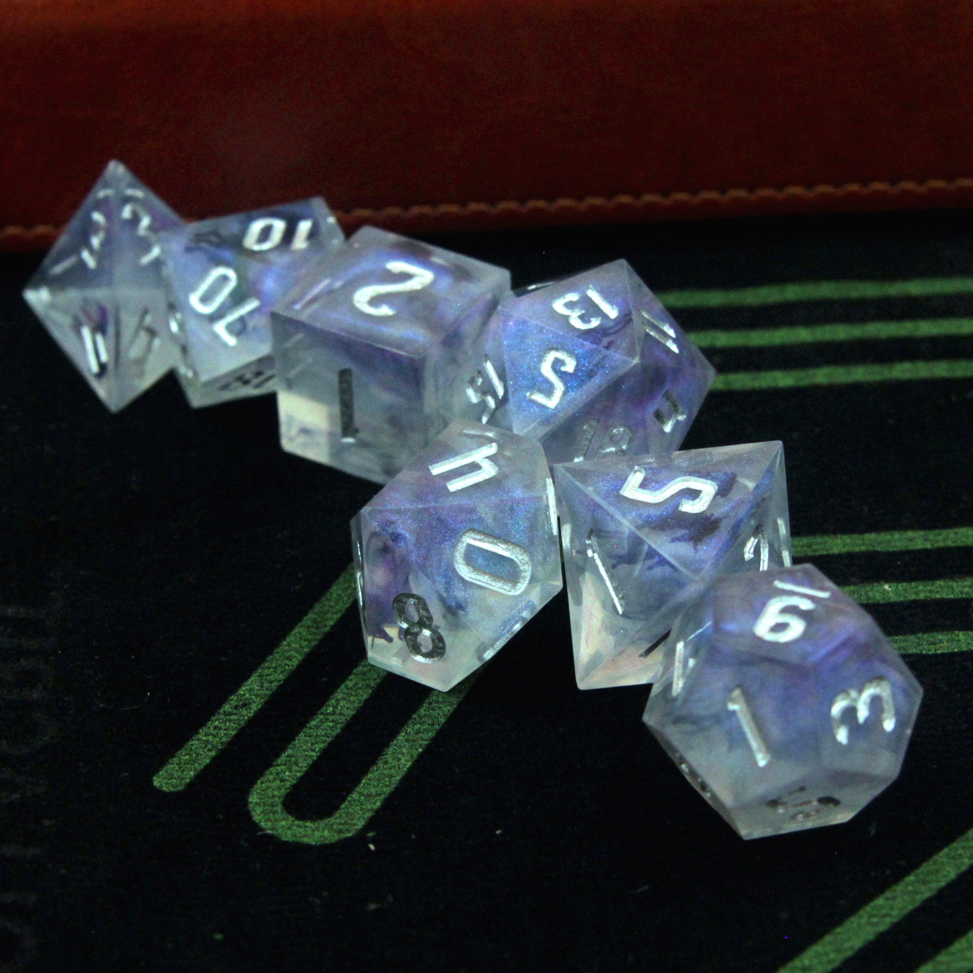 Galactic Unicorn Sharp Edge Resin 7pc Dice Set | Rollacrit