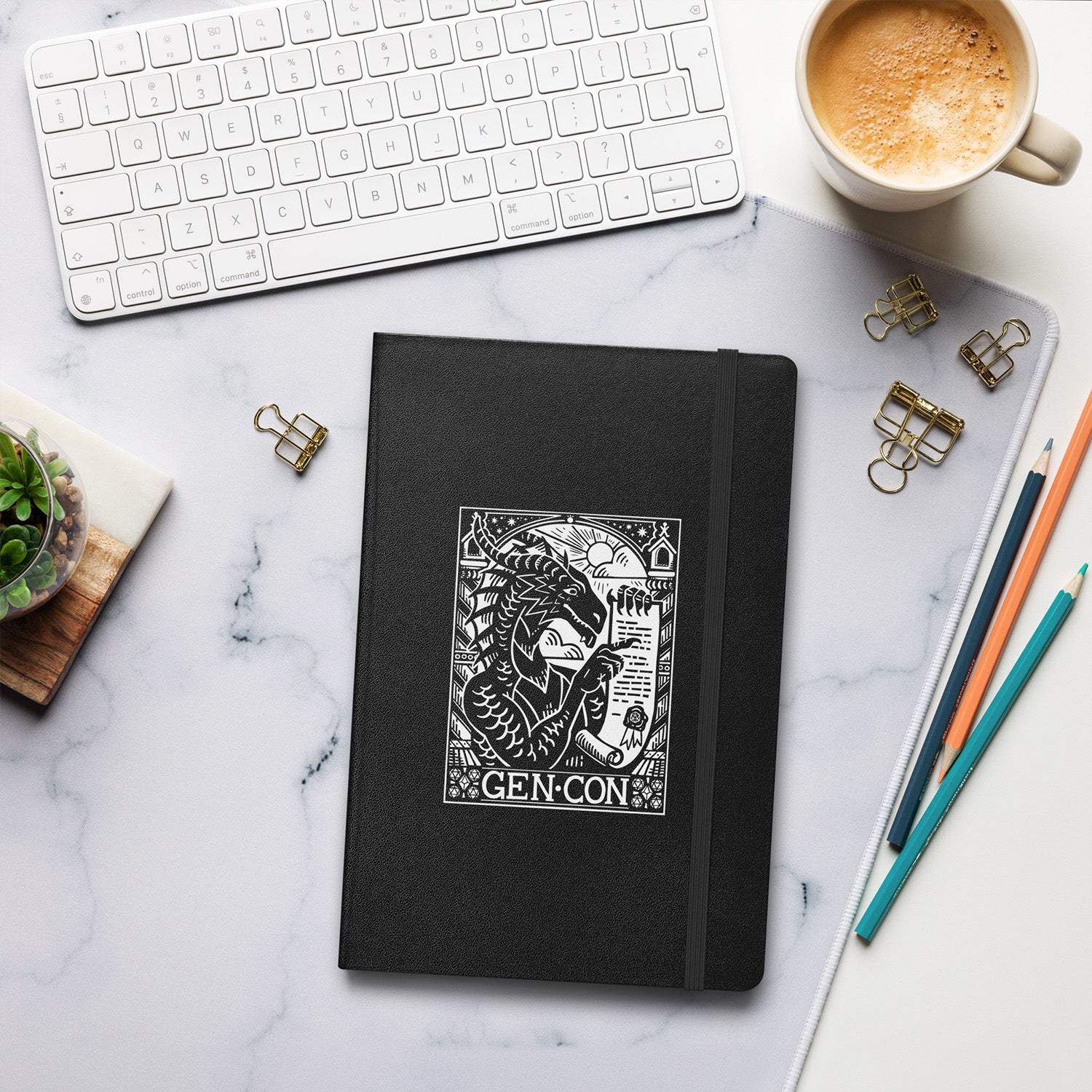 Gen Con 2025 Genevieve Scroll Woodblock Notebook | Rollacrit