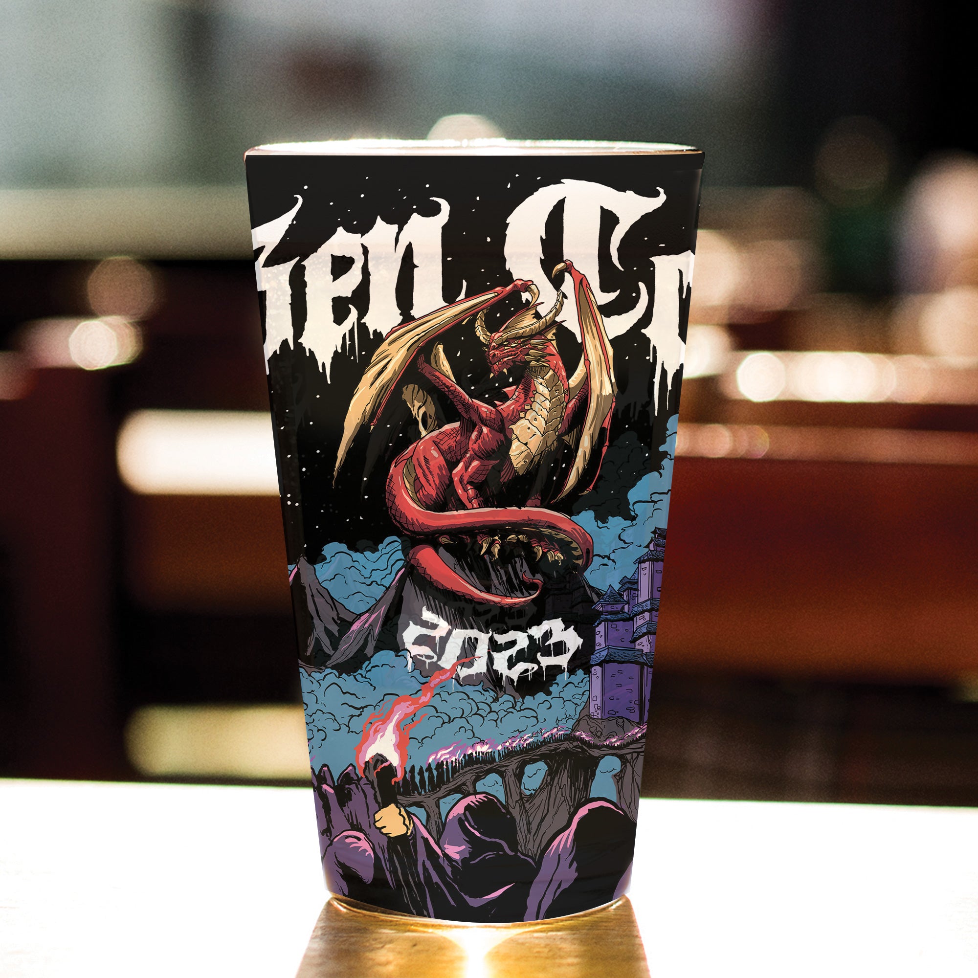 Gen Con 2023 Genevieve Pint Glass | Rollacrit