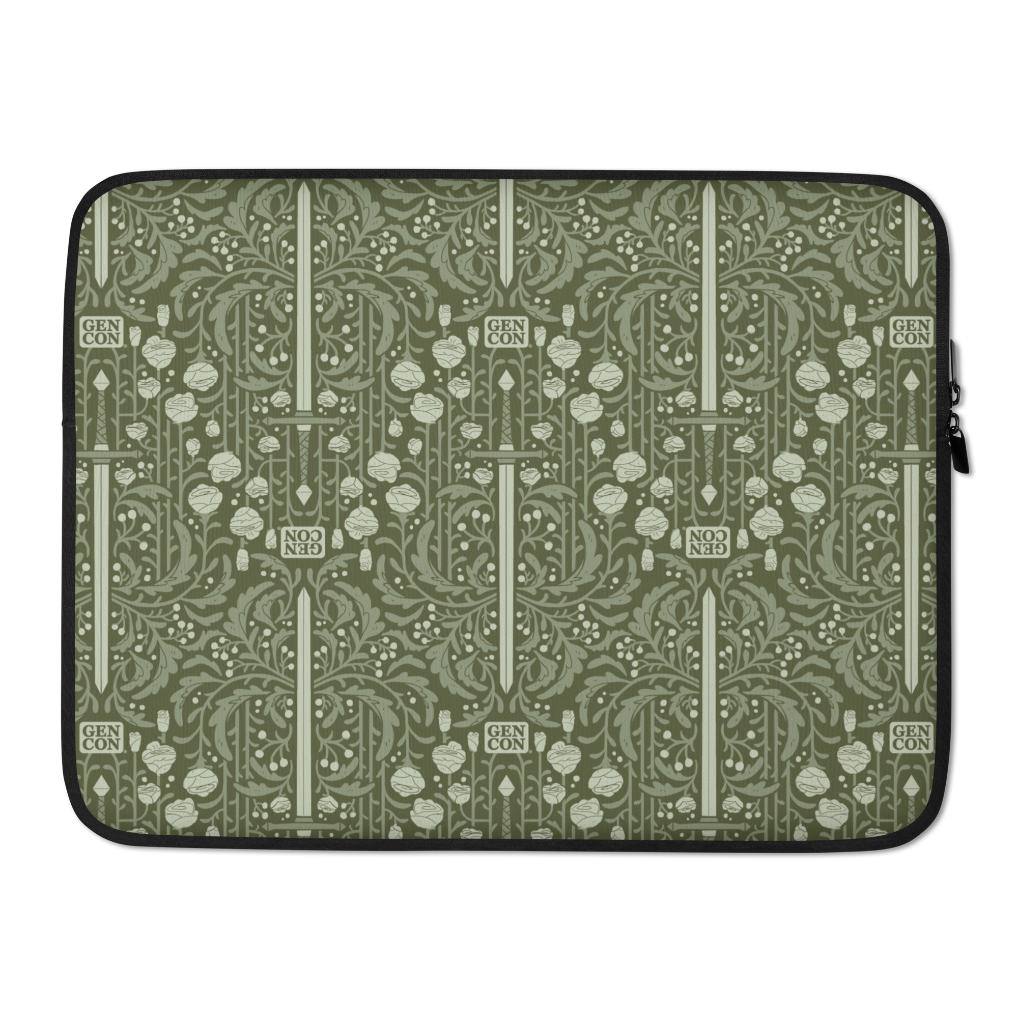 Gen Con Floral Sword Pattern Laptop Sleeve | Rollacrit