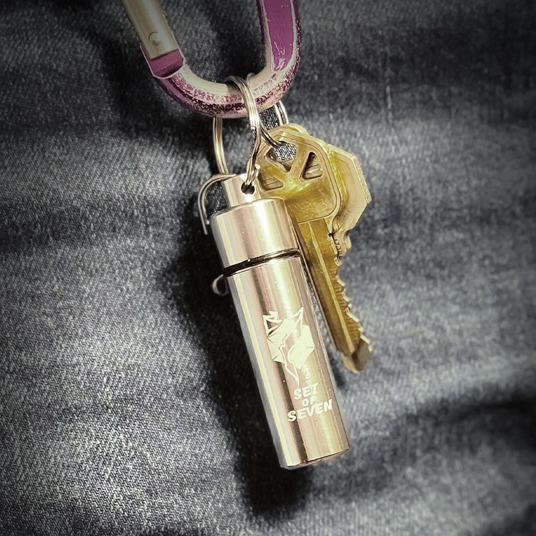 Spell Component Keychain With Tiny 7pc Dice Set | Rollacrit