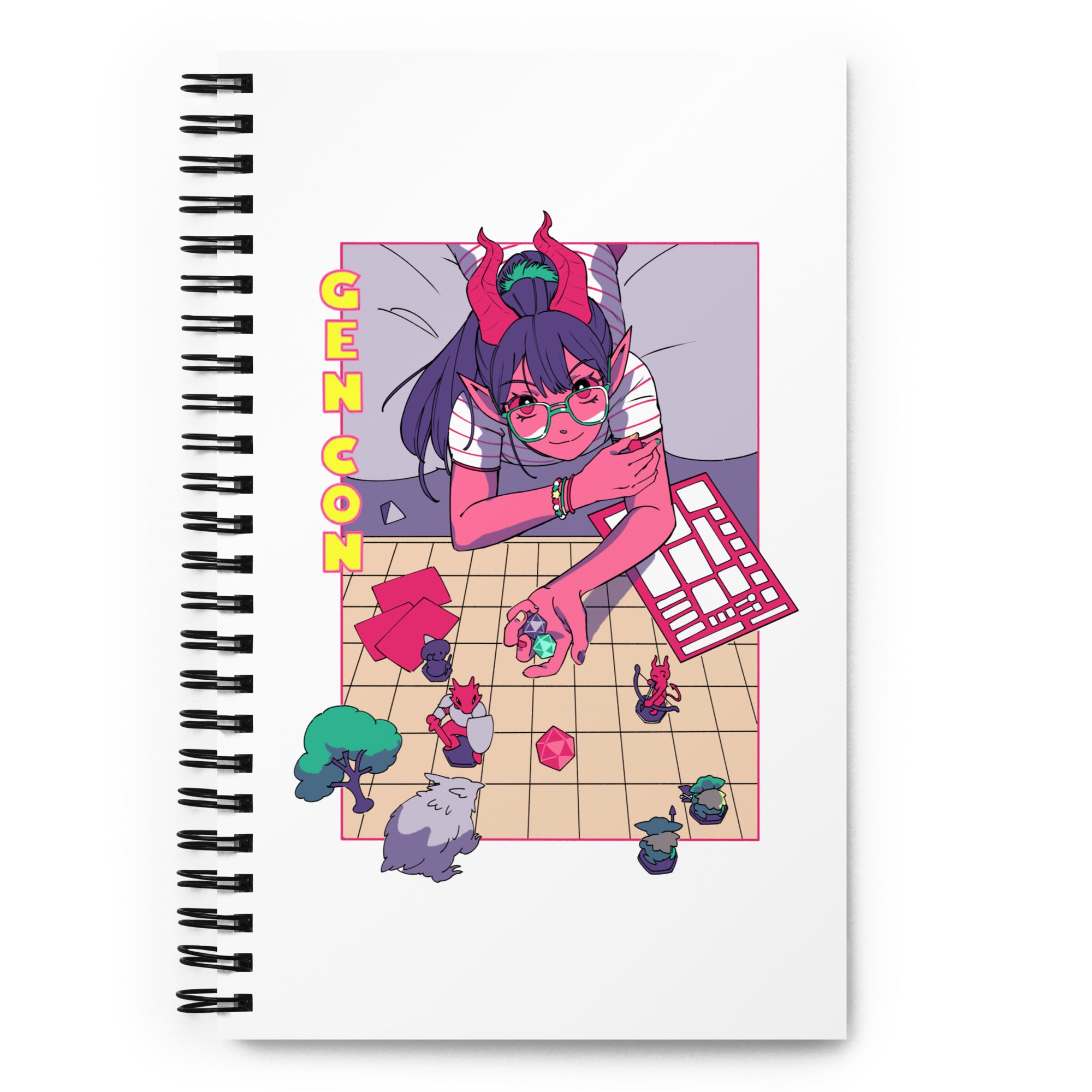 Gen Con Tsundere Gamer Tiefling Spiral Notebook | Rollacrit