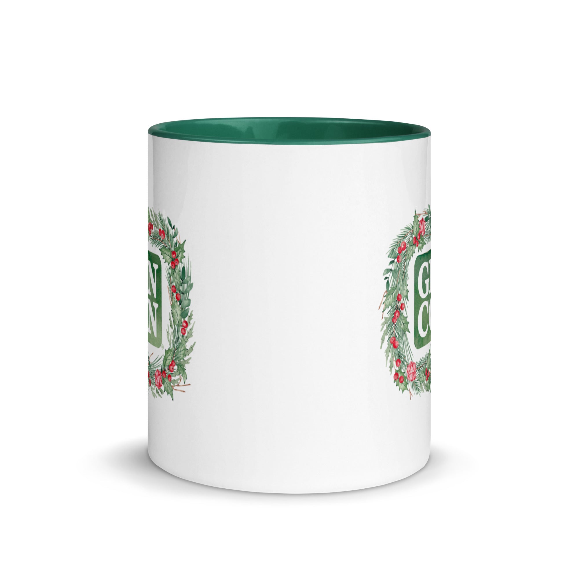 Green Gen Con Holiday Wreath Mug | Rollacrit
