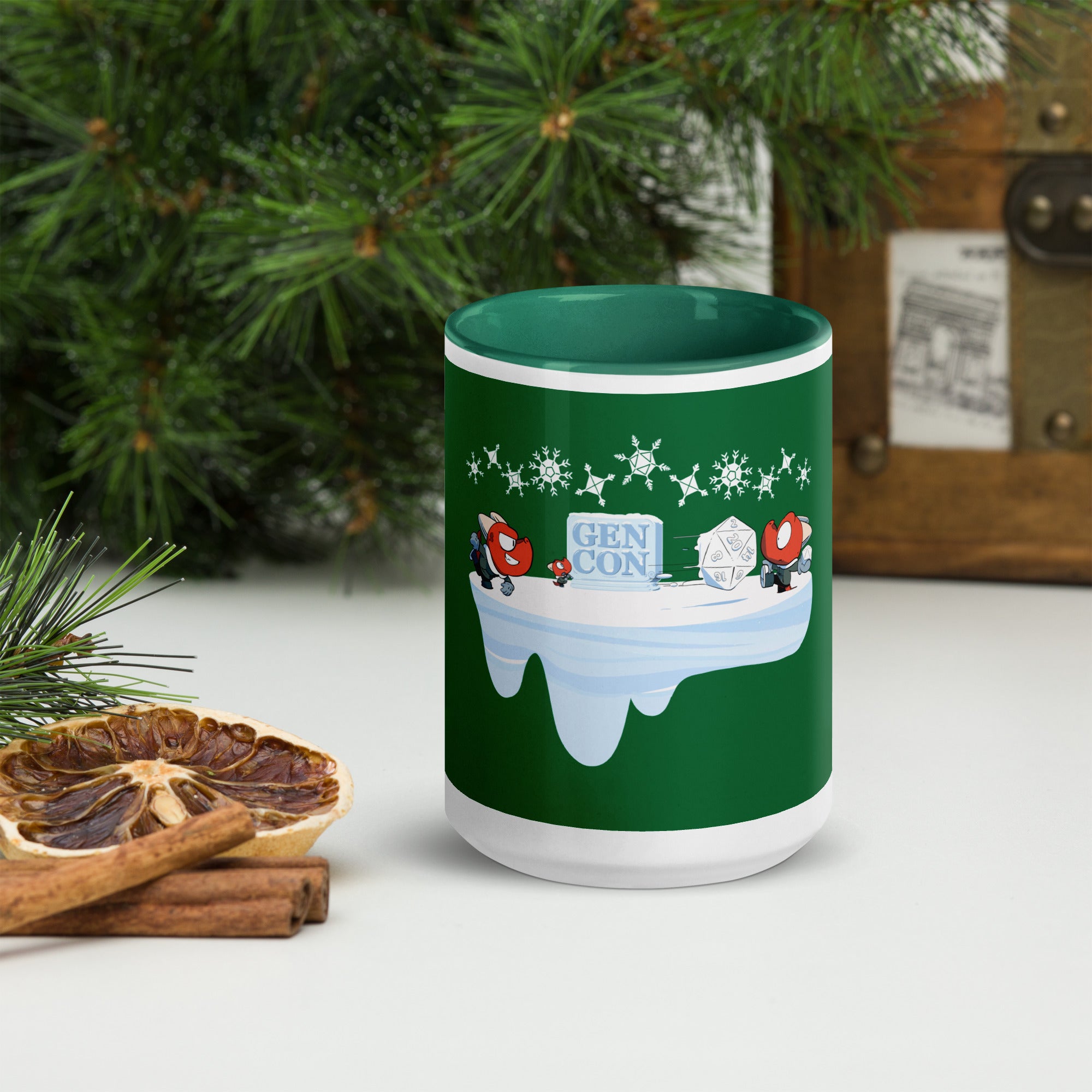 Gen Con Kobold Snowball Fight Green Mug | Rollacrit