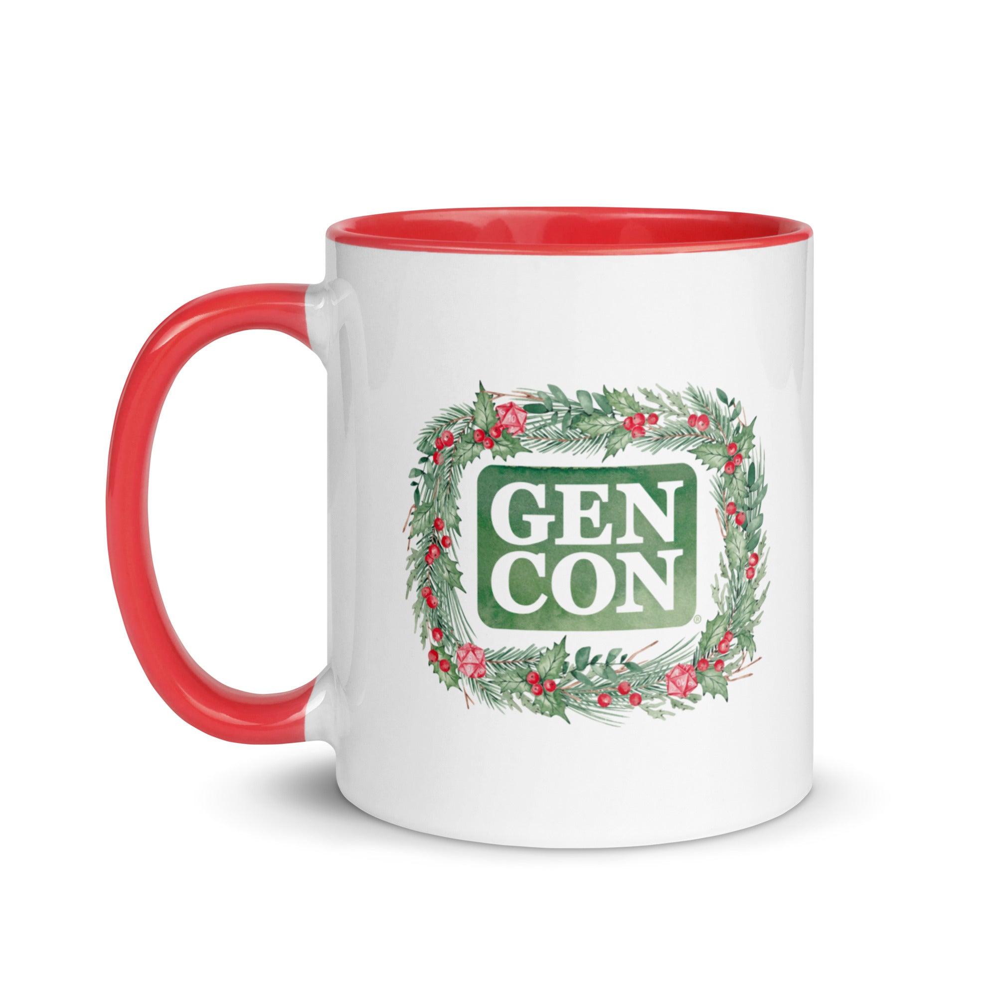 Red Gen Con Holiday Wreath Mug | Rollacrit