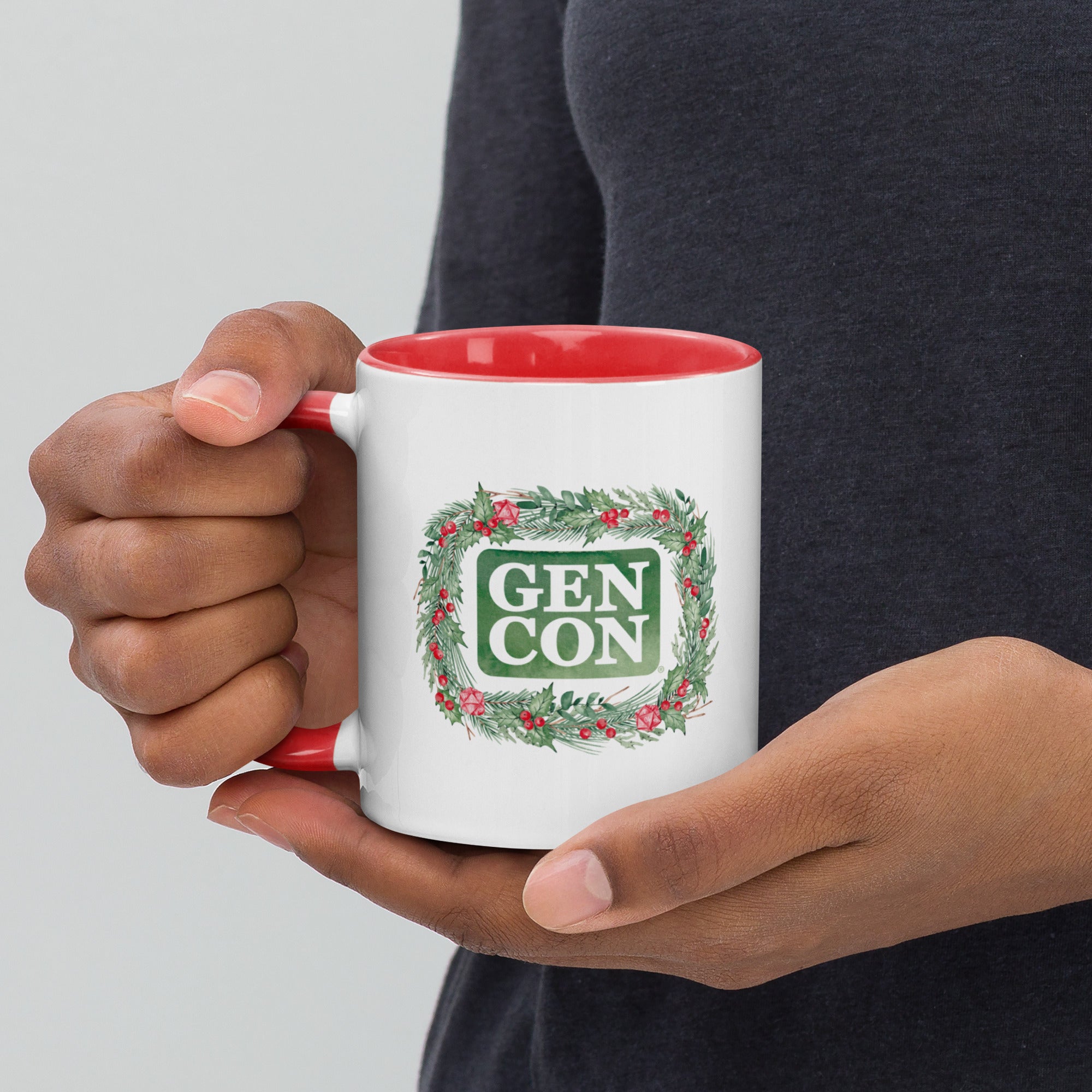 Red Gen Con Holiday Wreath Mug | Rollacrit