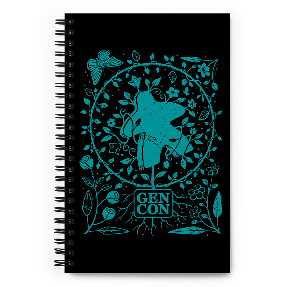 Gen Con Botanical Meeple Spiral Notebook | Rollacrit