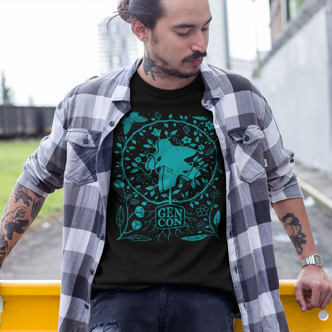 Gen Con Botanical Meeple T-Shirt | Rollacrit