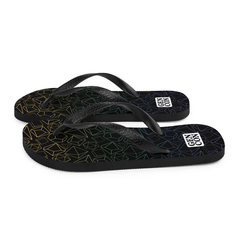 Gen Con Dice Pattern Flip-Flops | Rollacrit