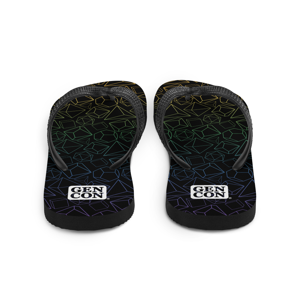 Gen Con Dice Pattern Flip-Flops | Rollacrit