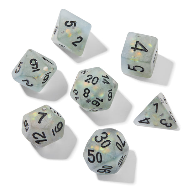 Frosted Mermaid Kelp Resin 7pc Dice Set | Rollacrit