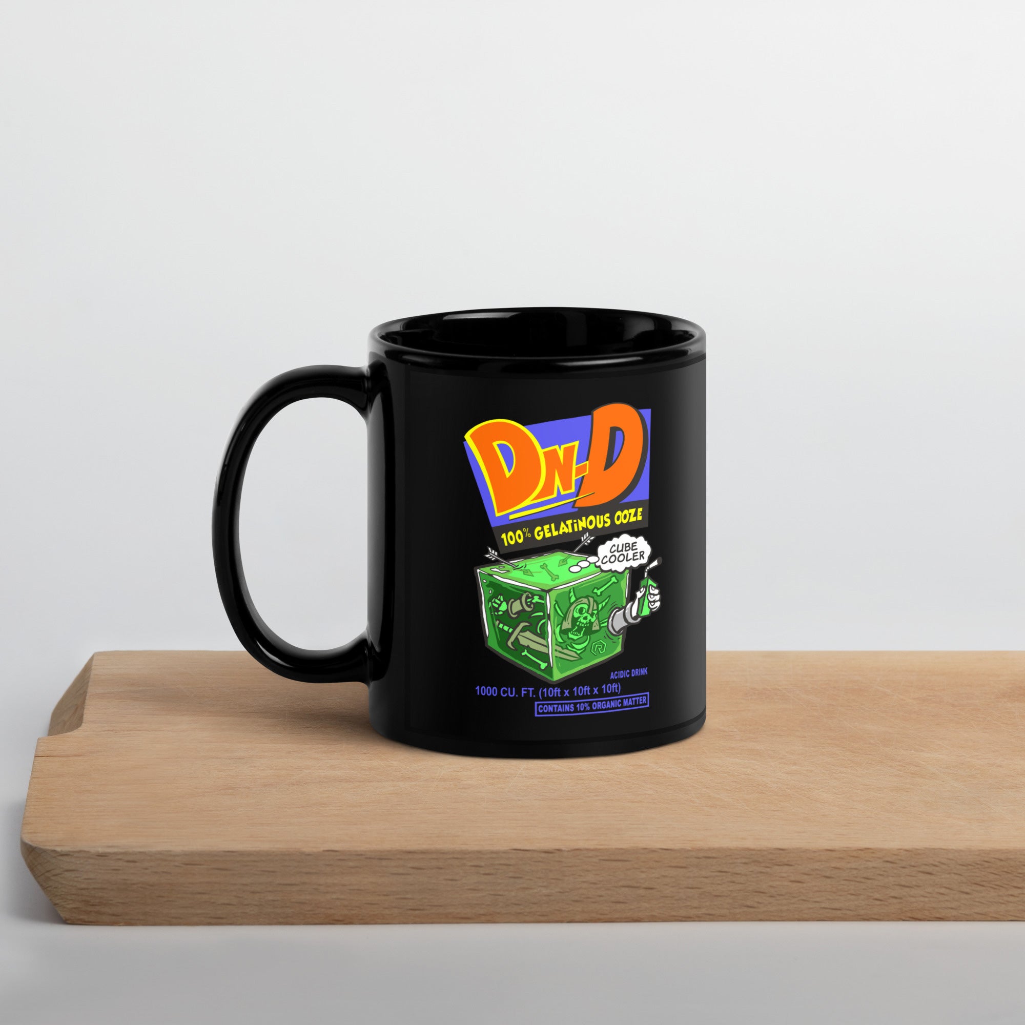 Gelatinous Cubic Cooler Black Glossy Mug | Rollacrit